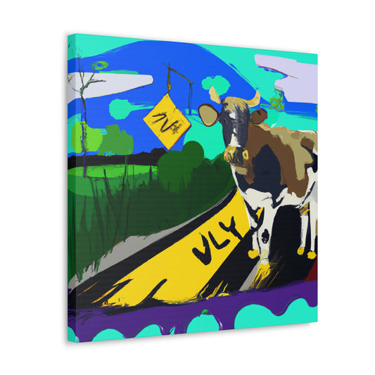 Mooing Bovine Mural - Canvas