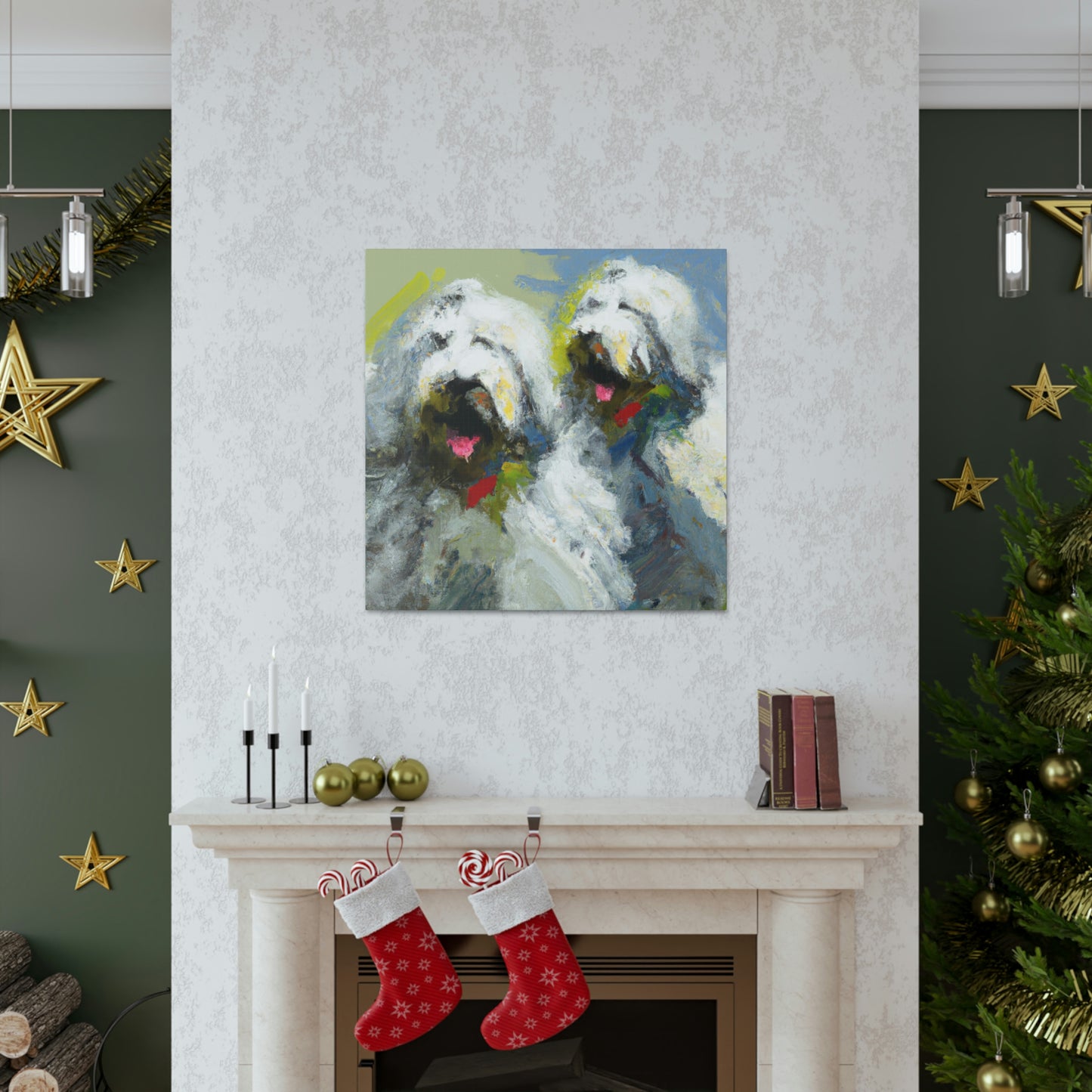 "Old English Sheepdog Dream" - Canvas