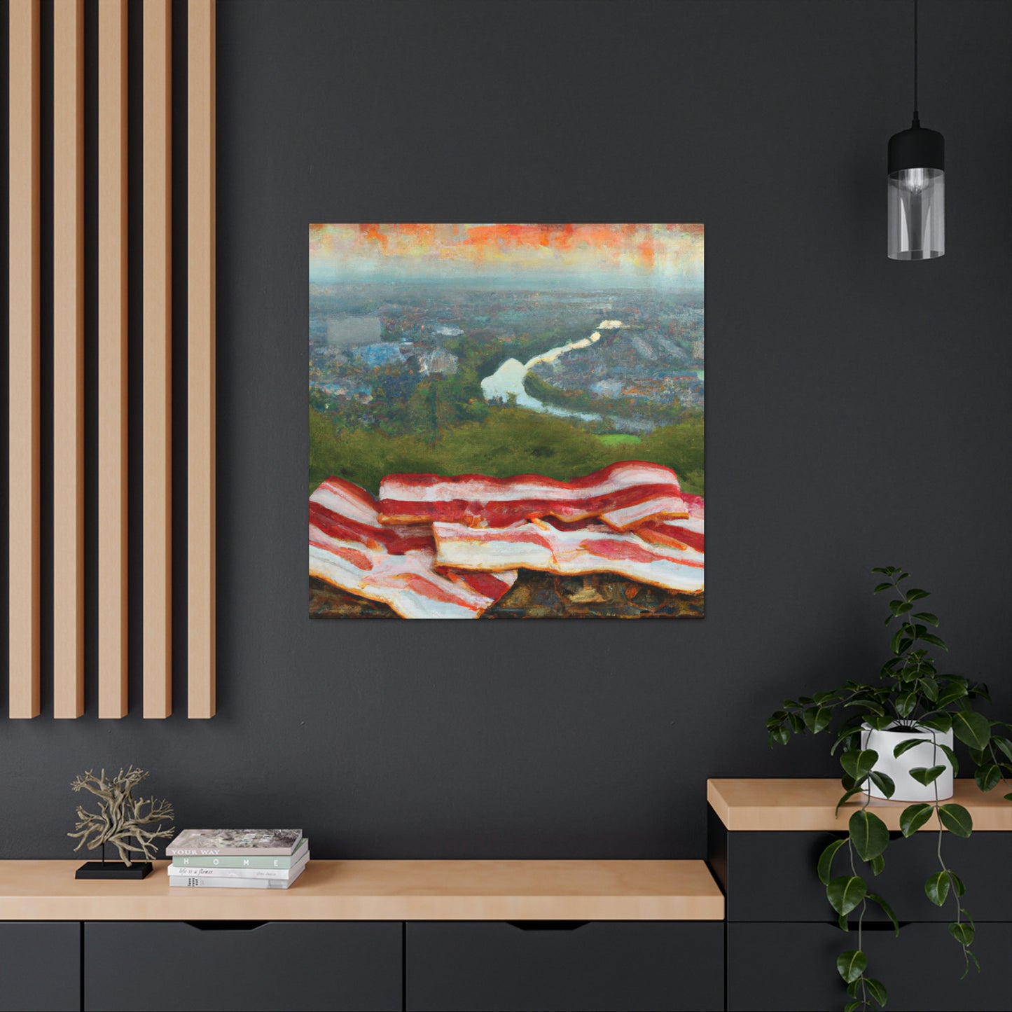 "Bacon Under Moonlight" - Canvas