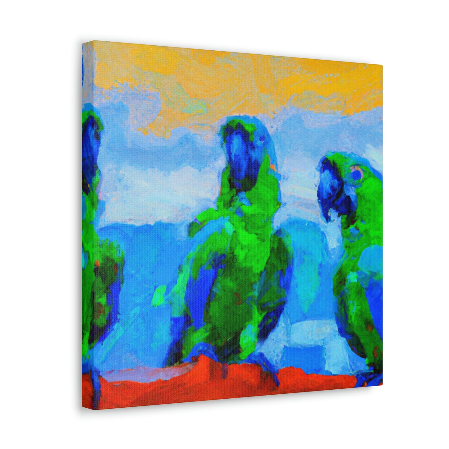 "Parrots Tinged with Passion" - Canvas