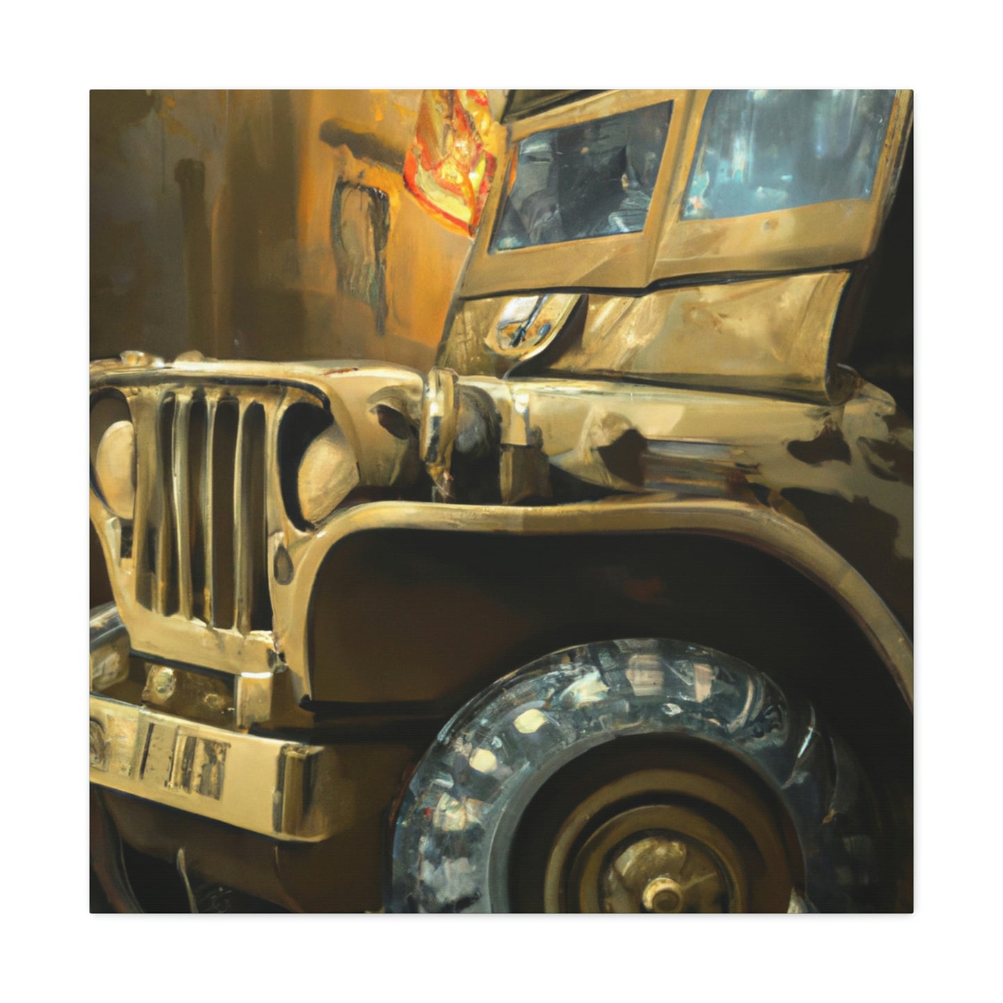 "Jeep in Morning Light" - Canvas