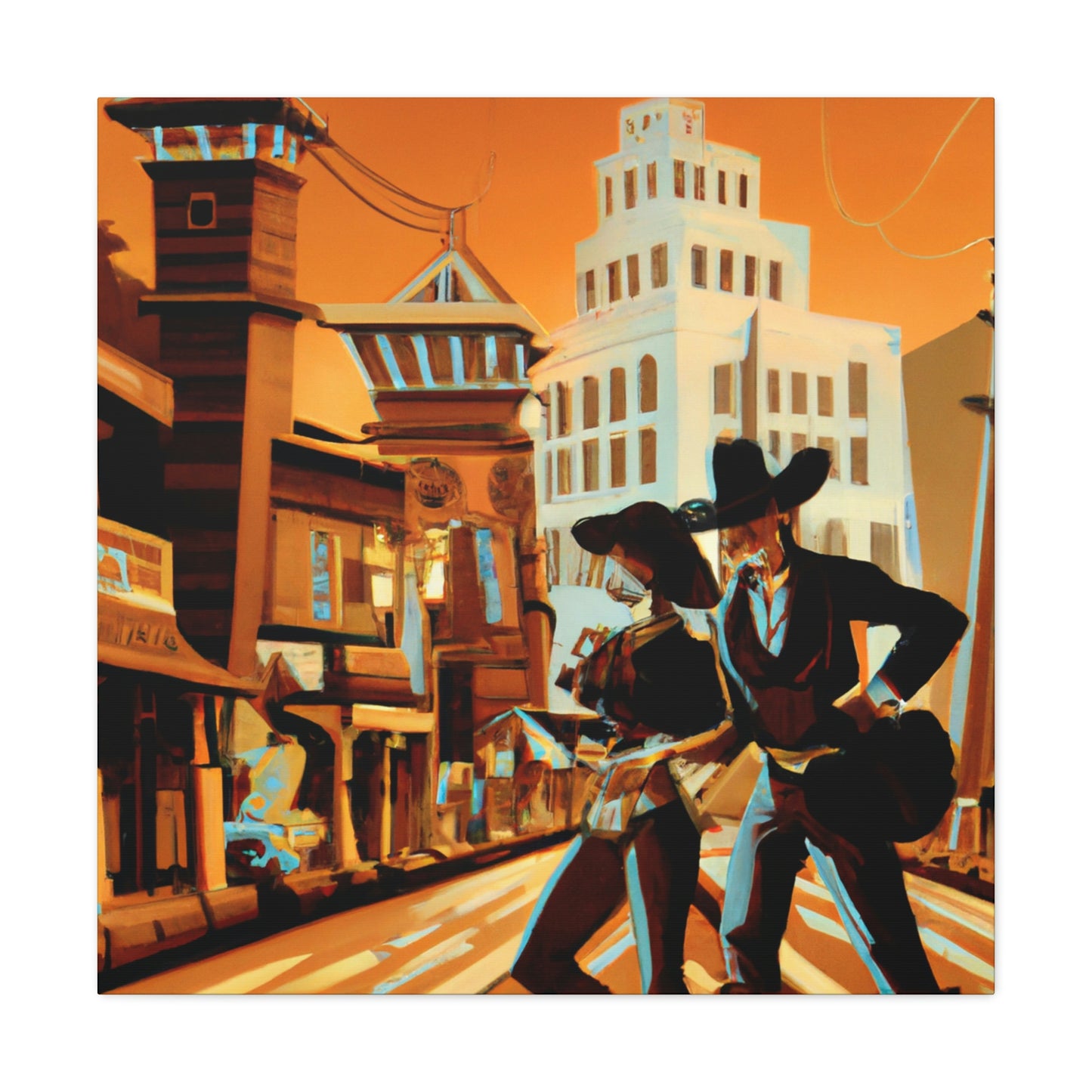 "Old West Glitz City" - Canvas