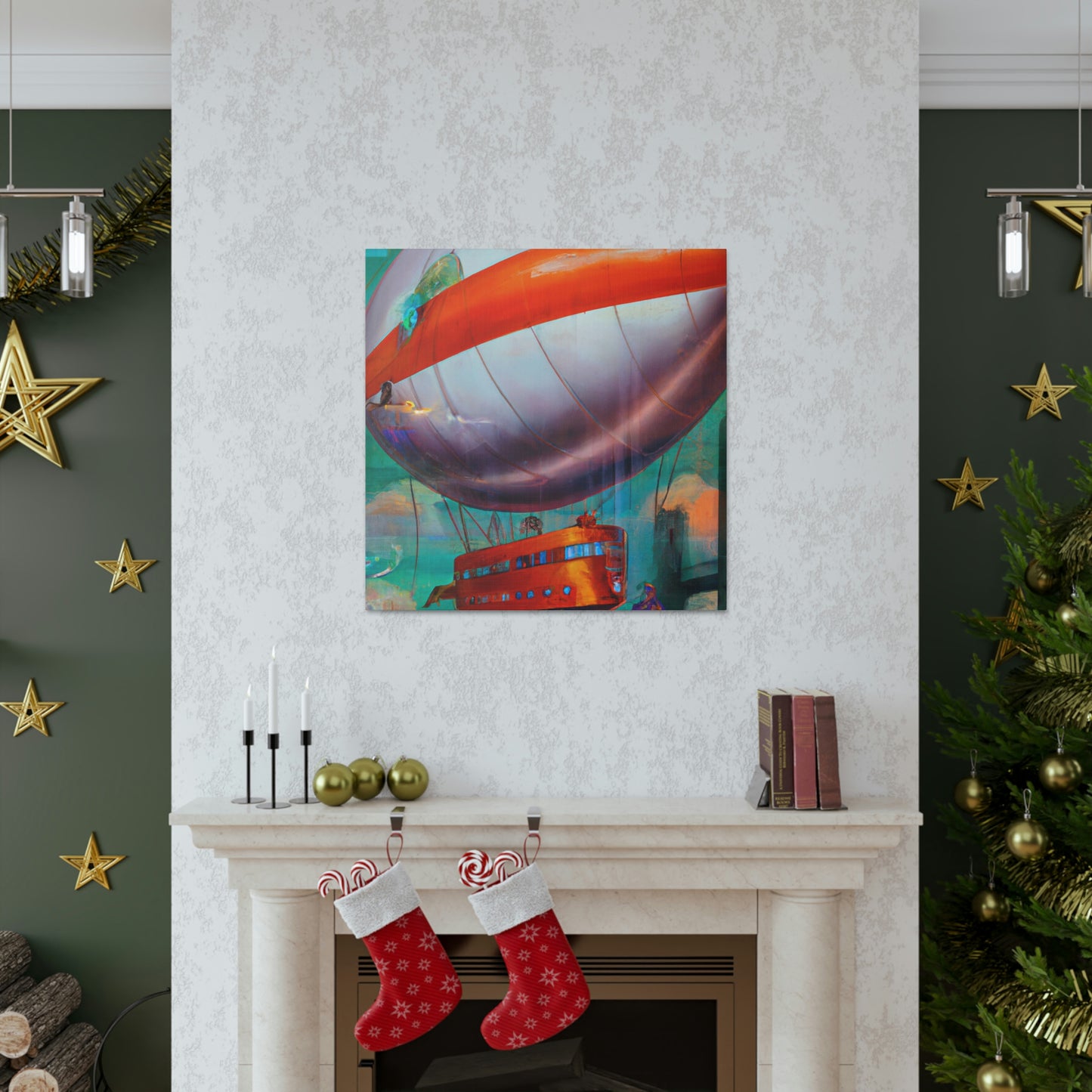 "Blooming Blimp Surrealism" - Canvas