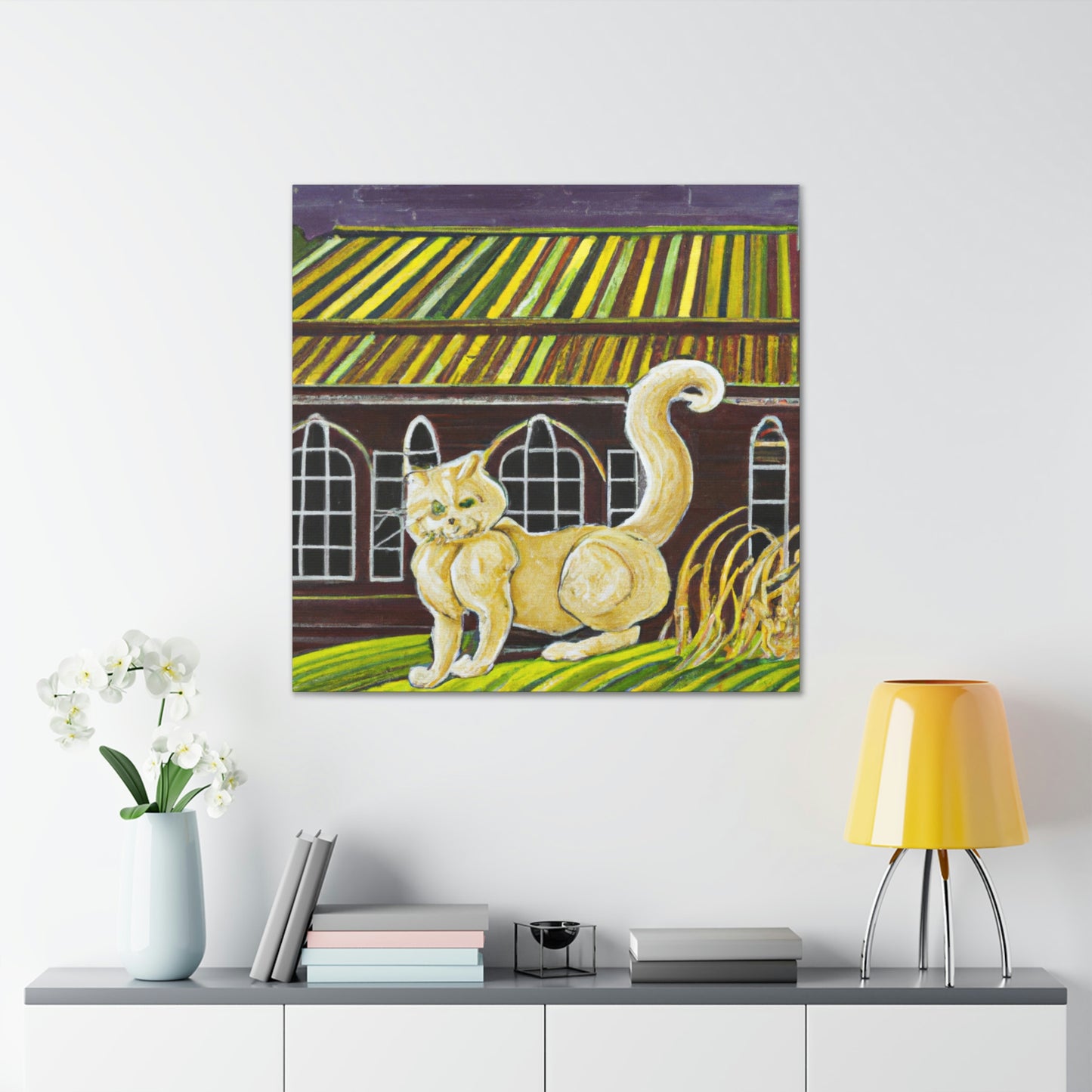 "A Barn Cat Dreaming" - Canvas