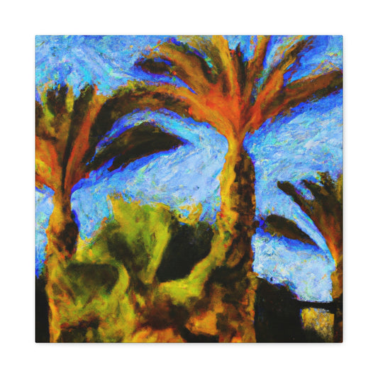 Palm Tree Oasis Scene - Canvas