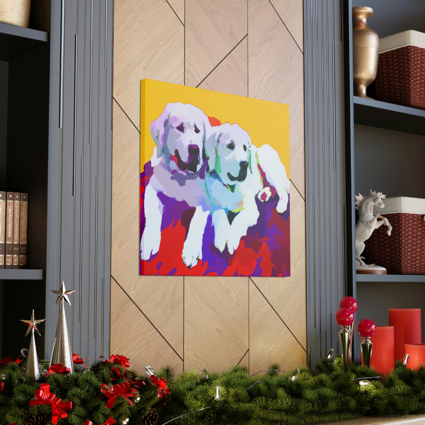 "Great Pyrenees Snowscape" - Canvas