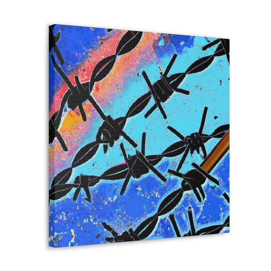 "Rusty Razor Fence" - Canvas