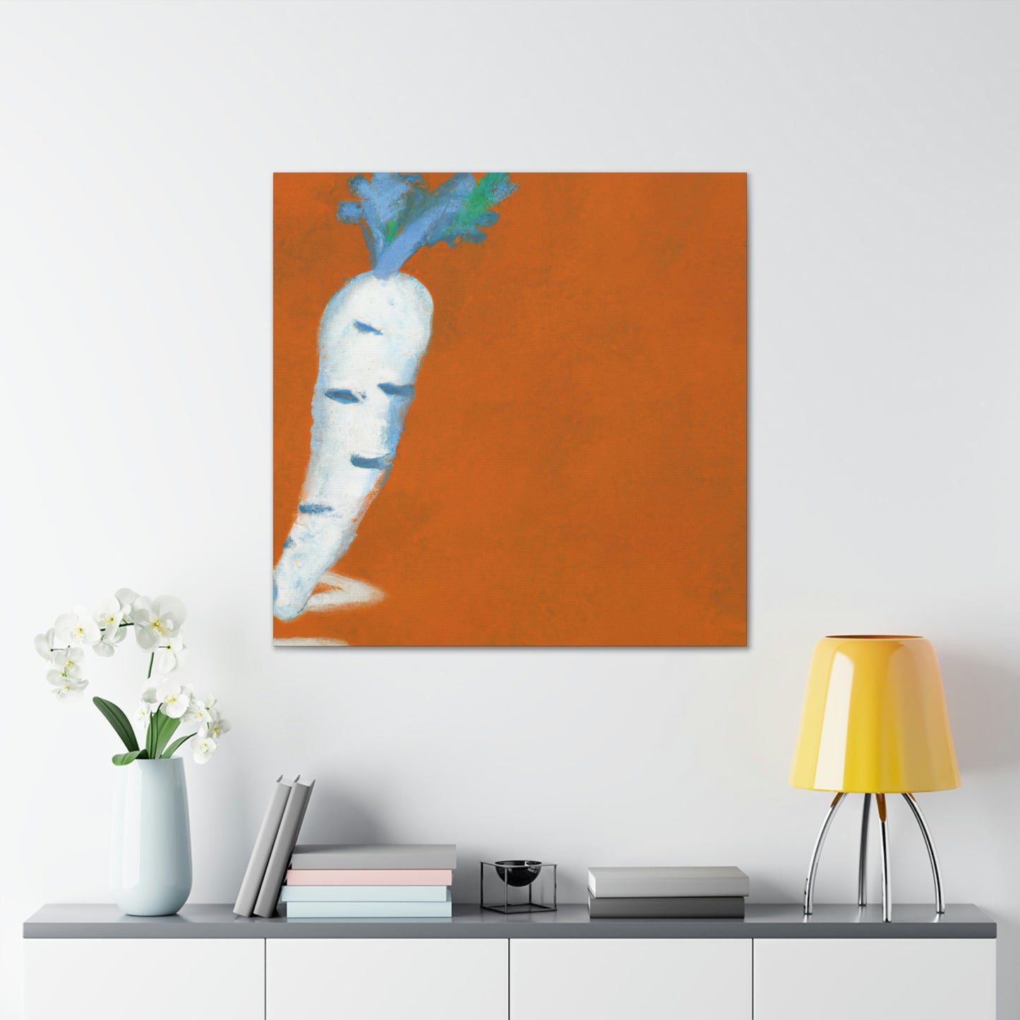 "Carrot: Minimalist Reflection" - Canvas