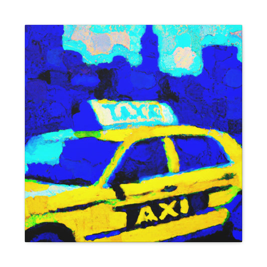 Taxi at Dusk. - Canvas