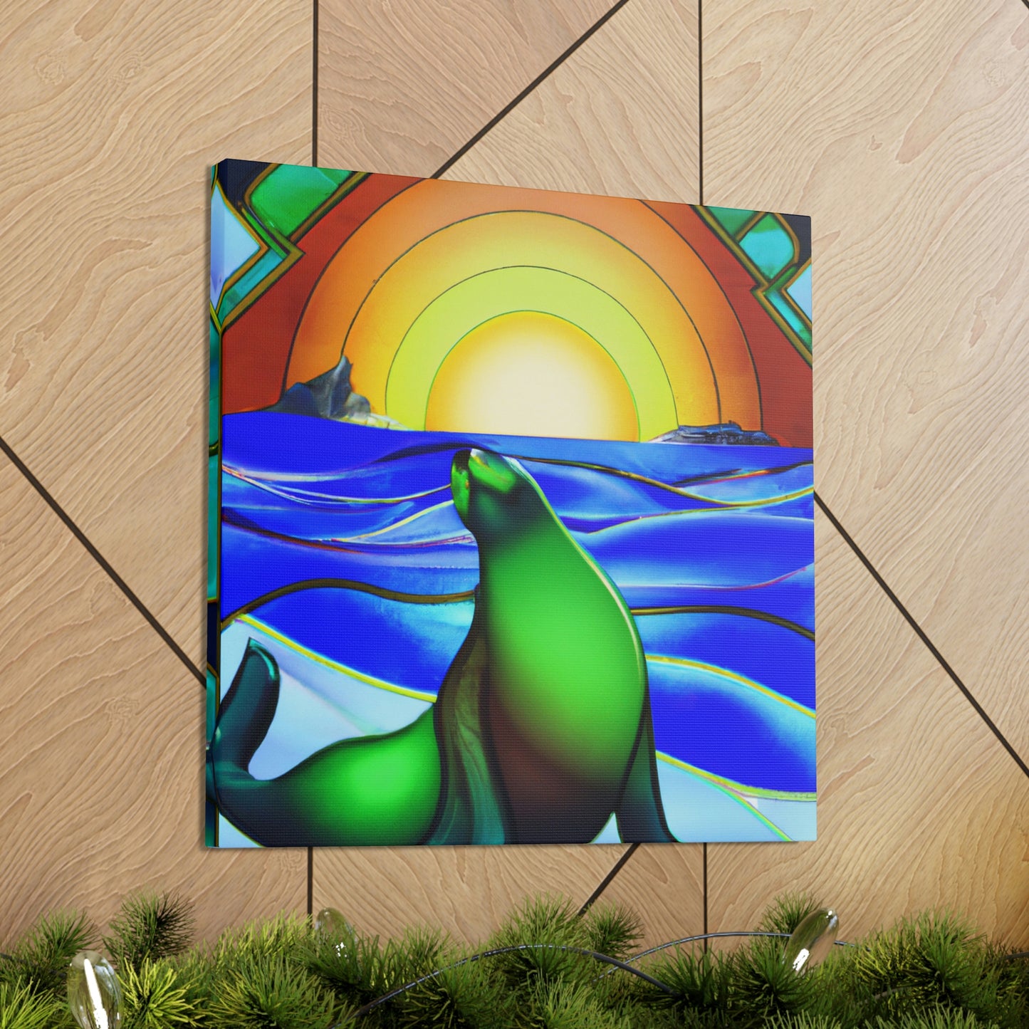 "Serene Sea Lion Sleek" - Canvas