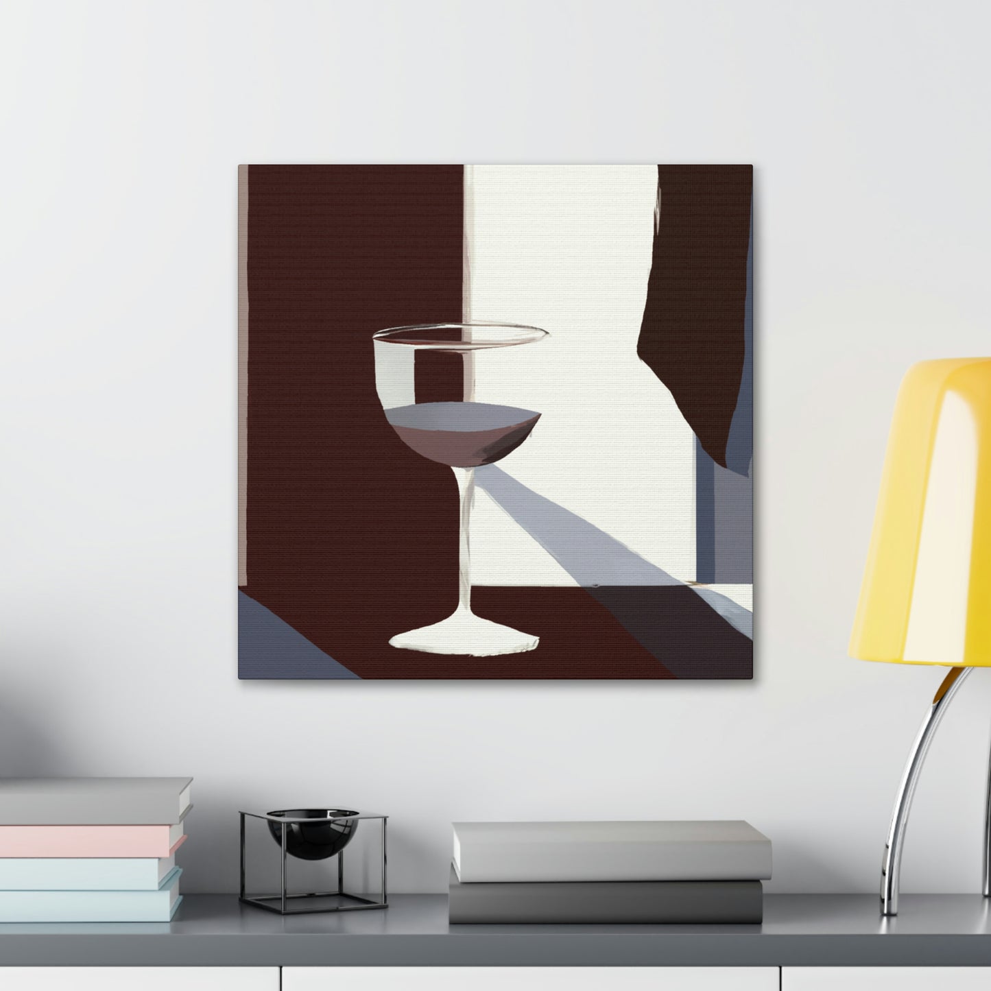 "Vintage Wine Glass Glows" - Canvas