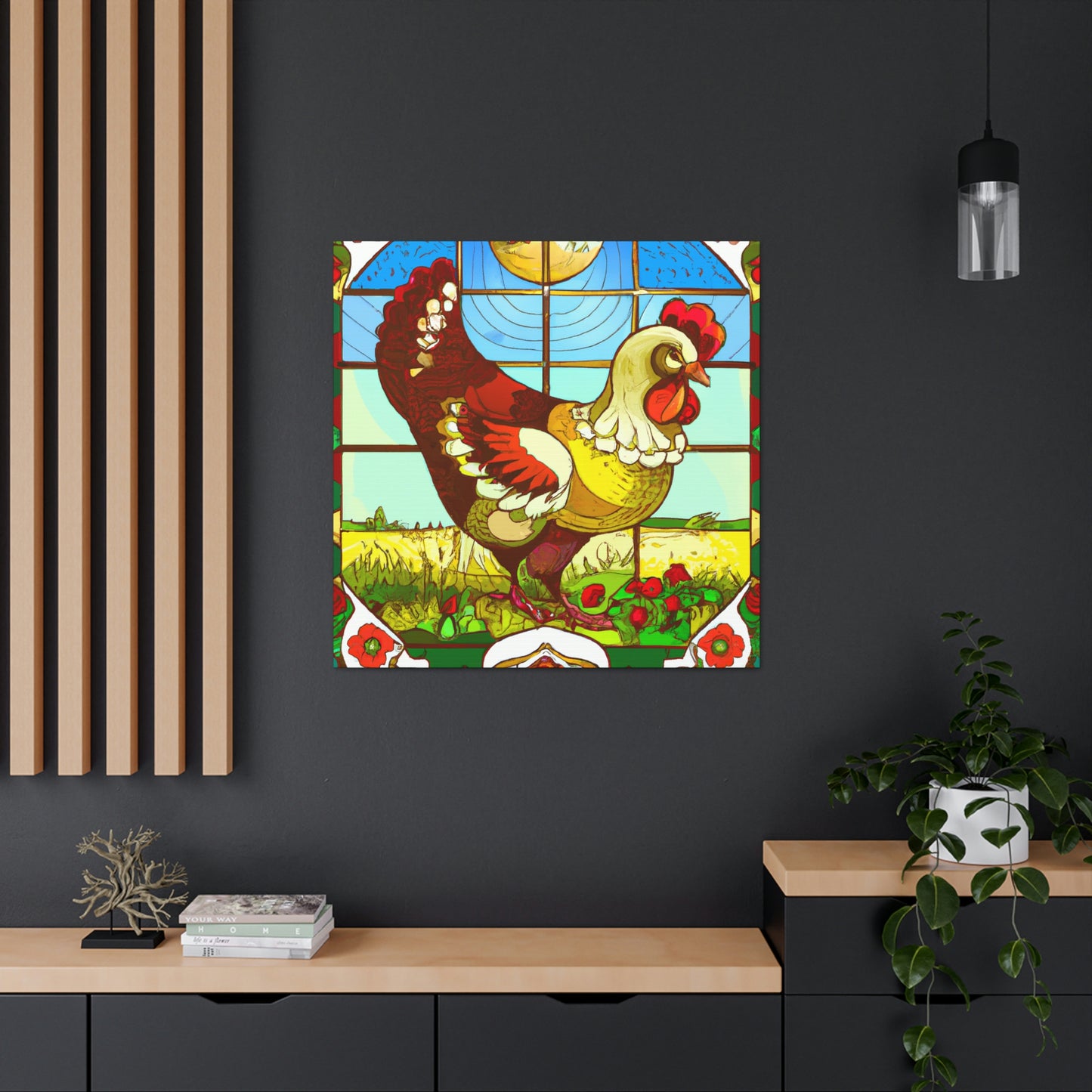 "Chickens in Art Nouveau" - Canvas