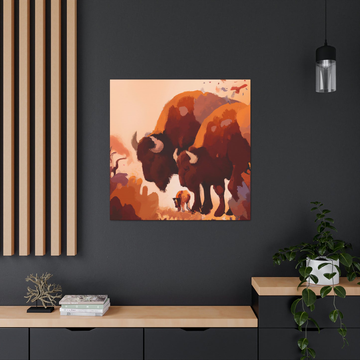 "Bison in Art Deco" - Canvas