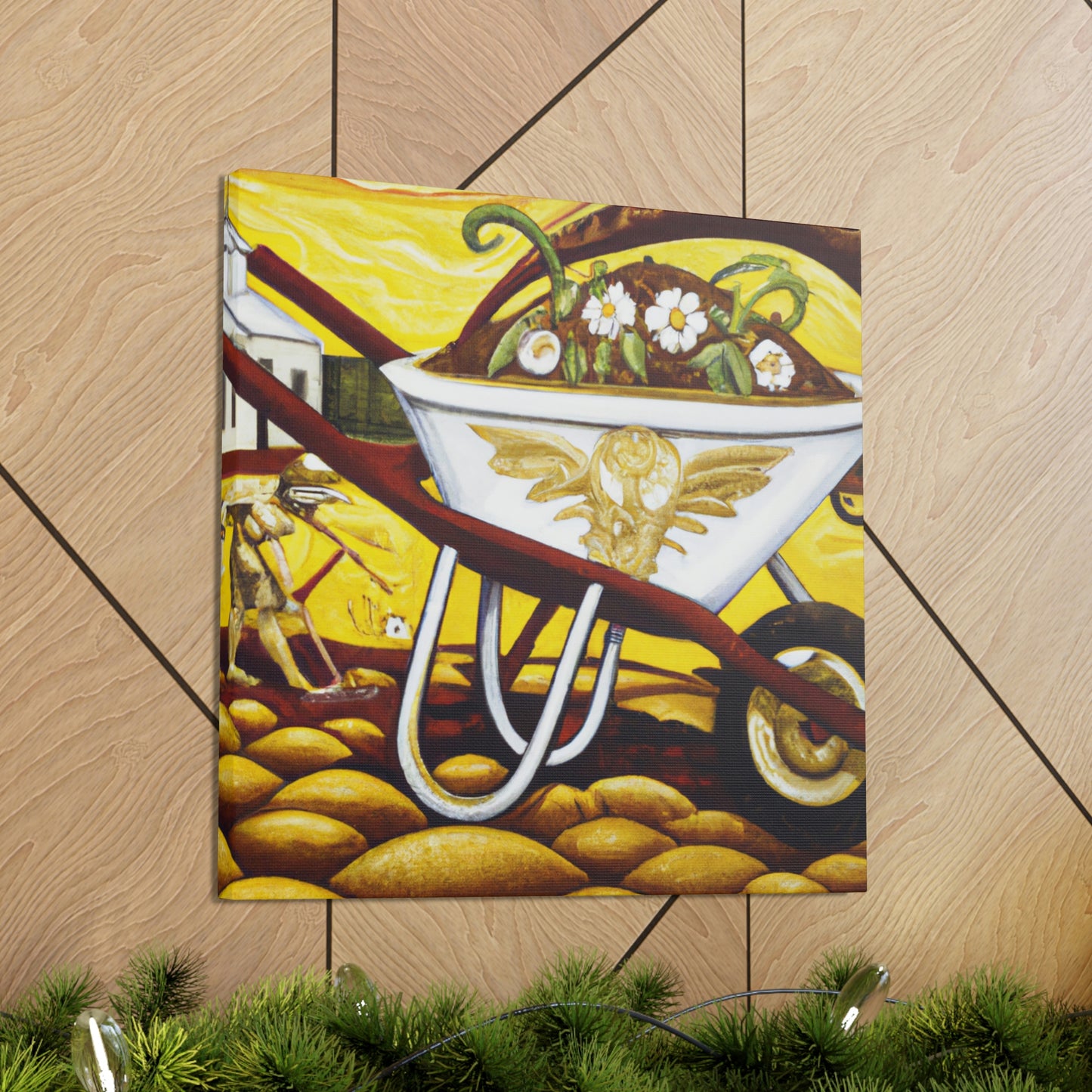 "Wheelbarrow in Bloom" - Canvas