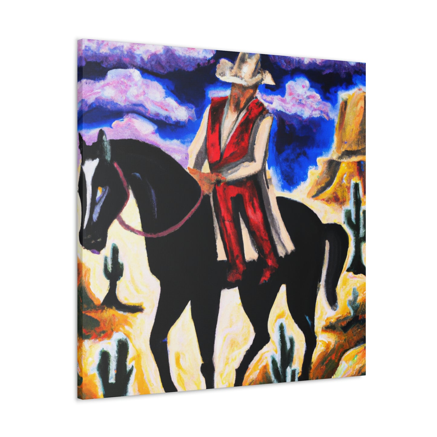 Wandering Cowboy Sunset - Canvas