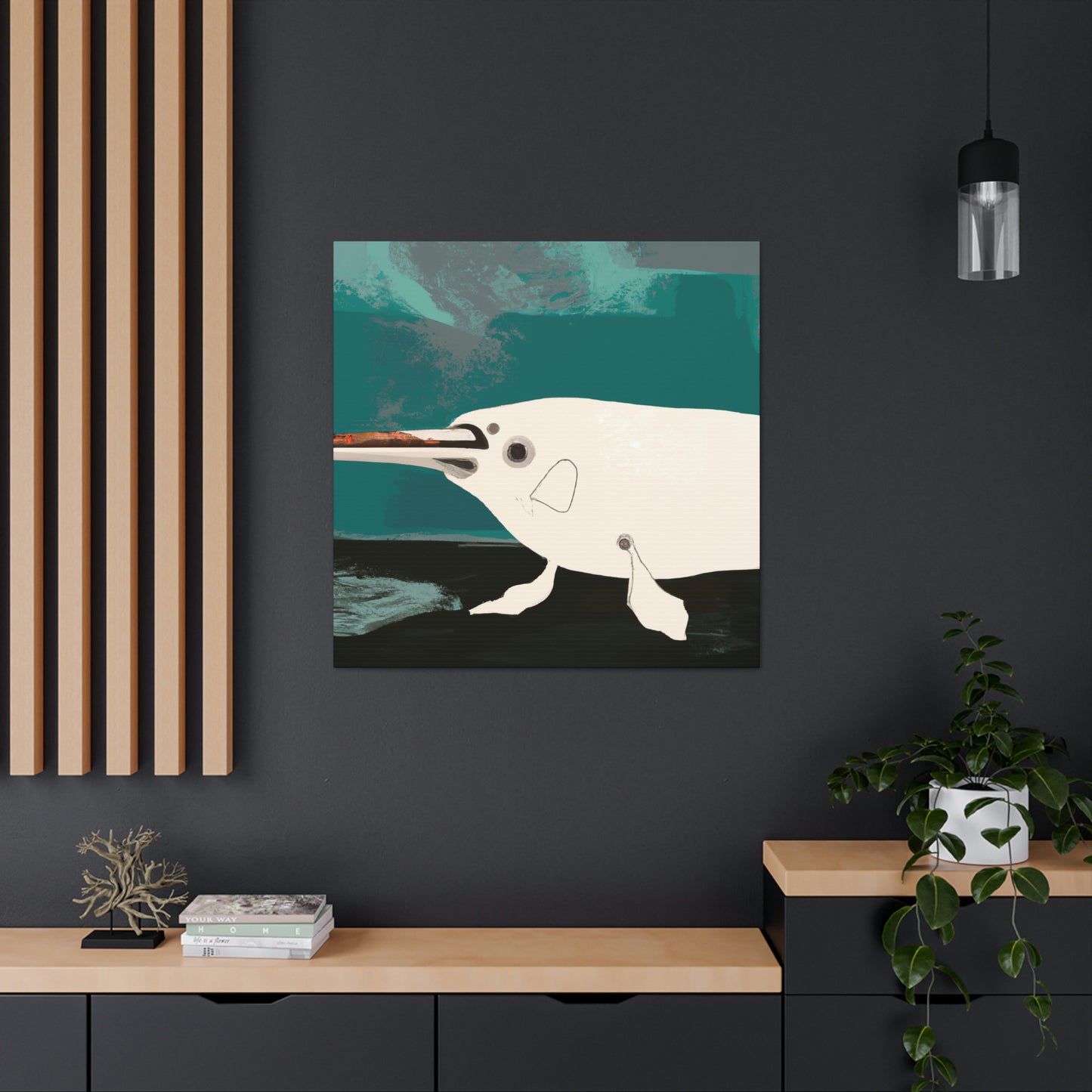 "Narwhal Dreaming Blue" - Canvas