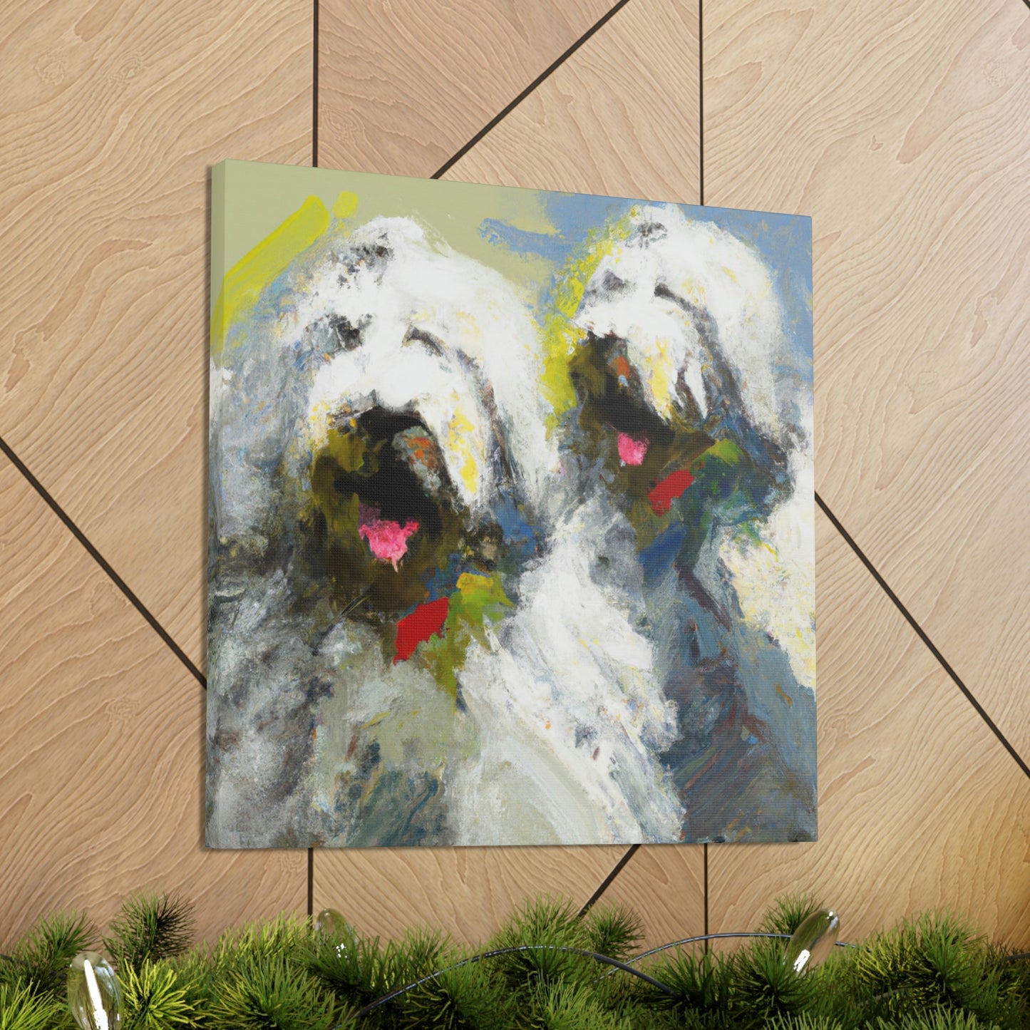 "Old English Sheepdog Dream" - Canvas