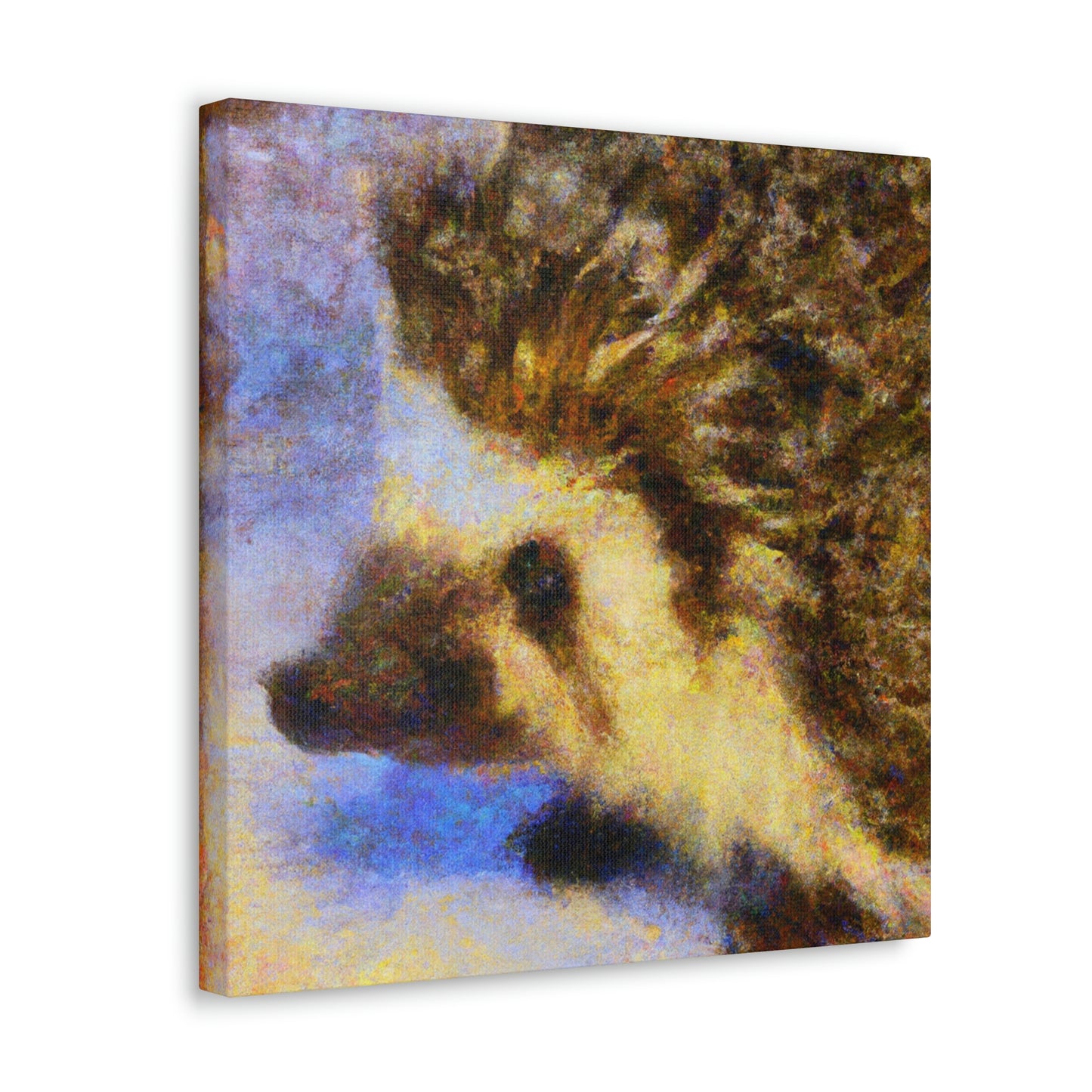 "Hedgehog among Flowers." - Canvas