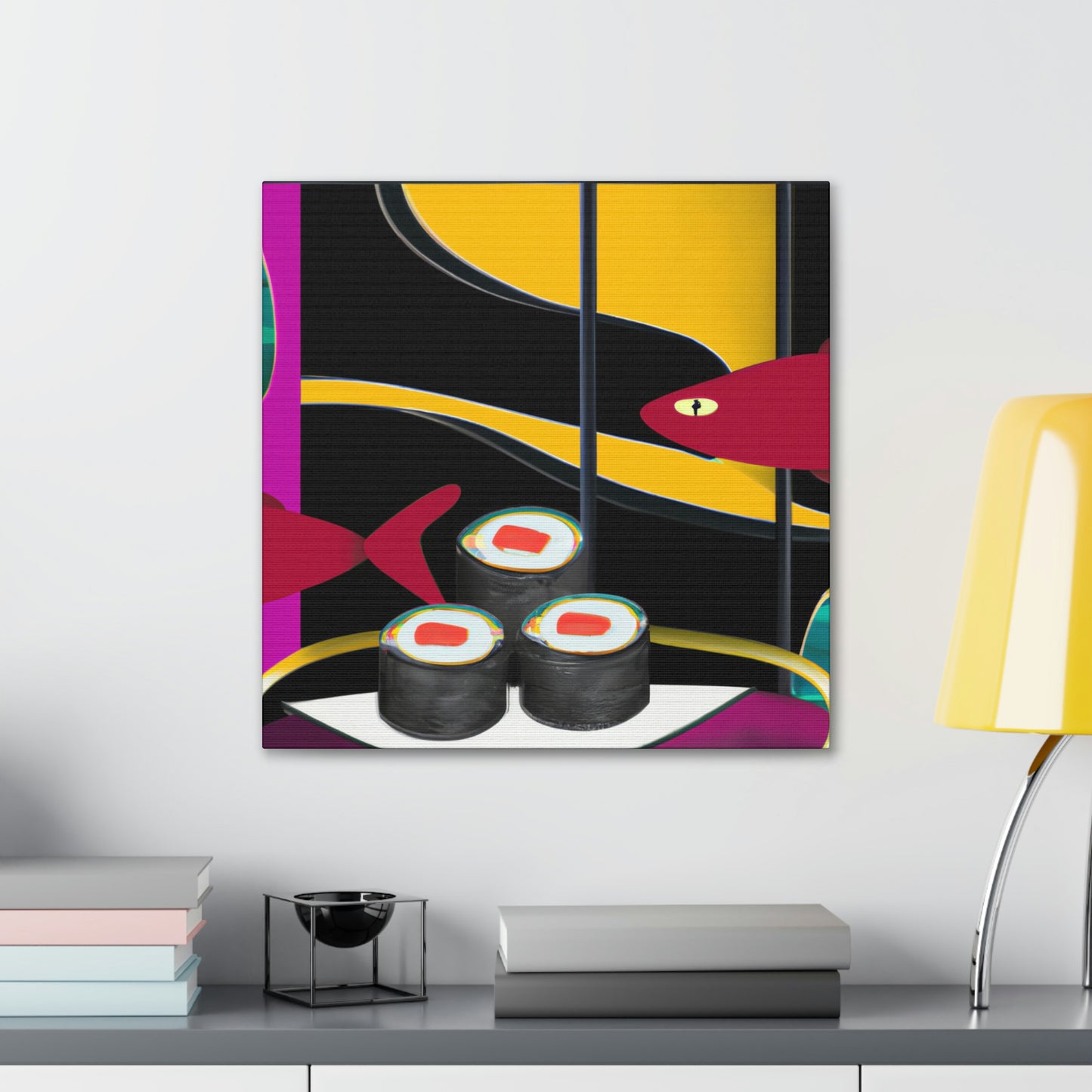 "Rolling Wave of Sushi" - Canvas