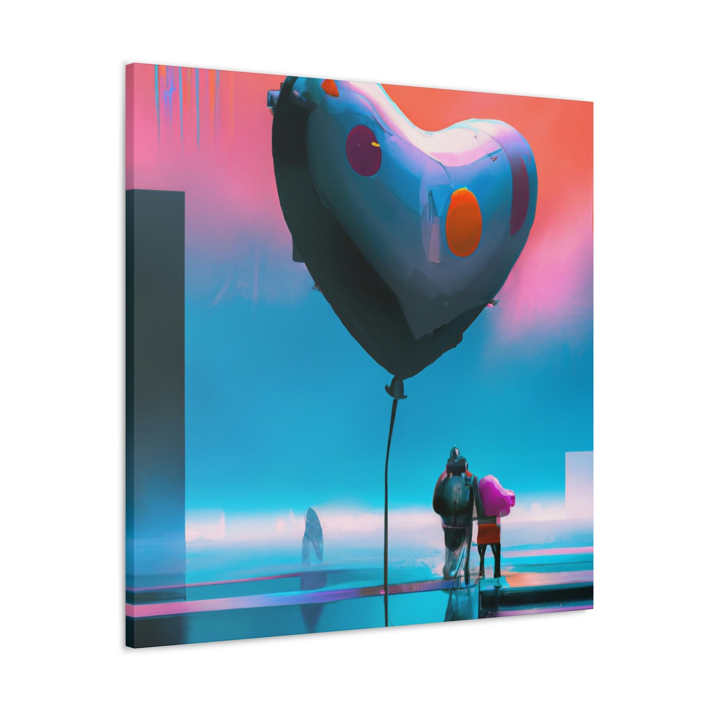 "Heart Balloon Ascension" - Canvas