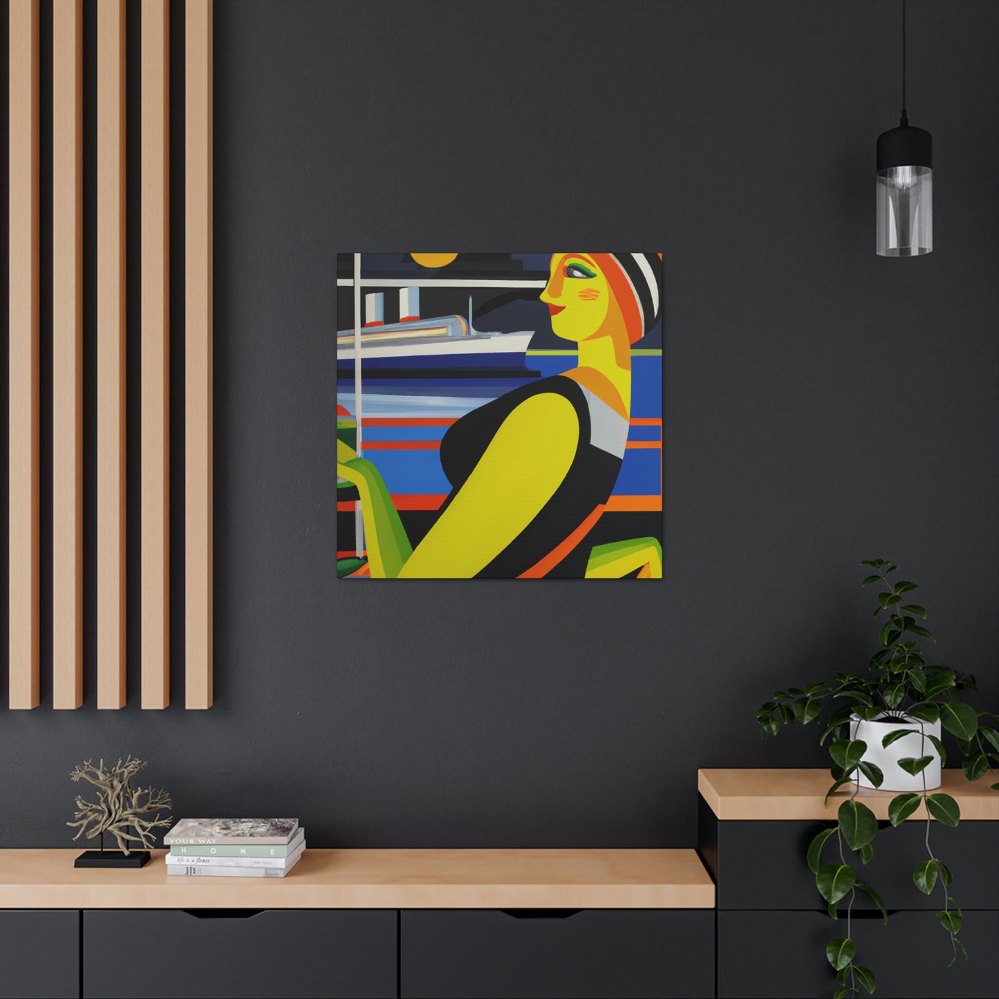 "Nautical Art Deco Glow" - Canvas