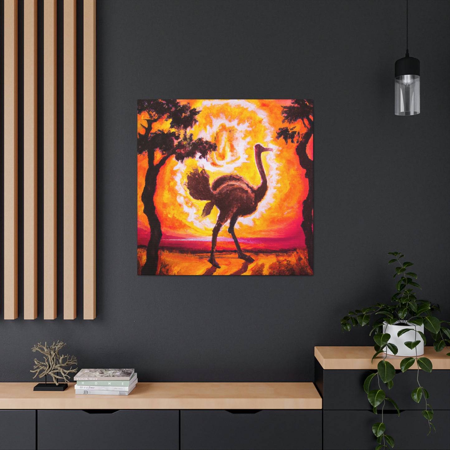 "Ostrich Plumes Deco" - Canvas