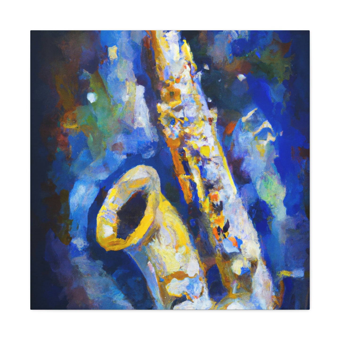 "Sax on Blue Canvas" - Canvas