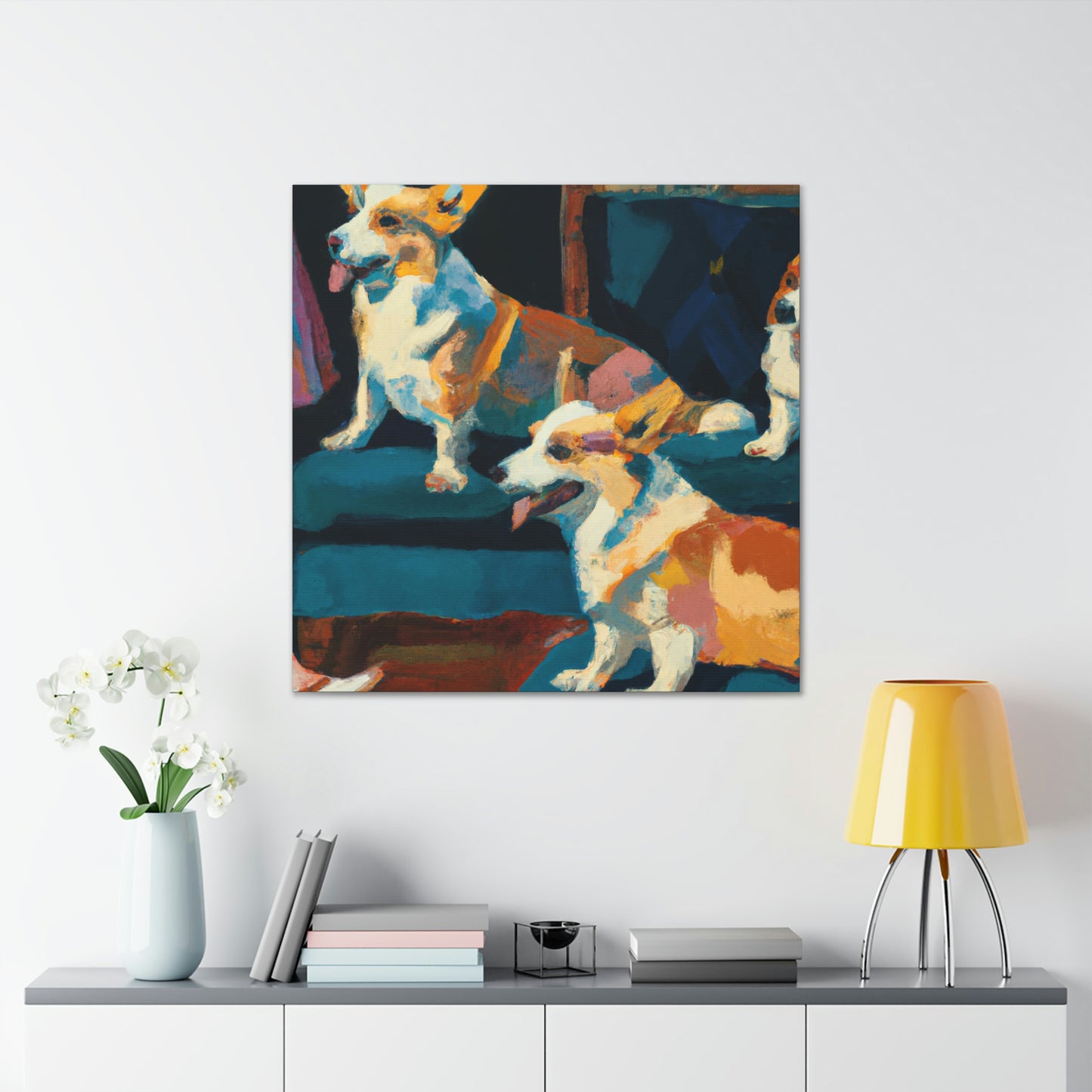 Corgi's Expressionist Dream - Canvas