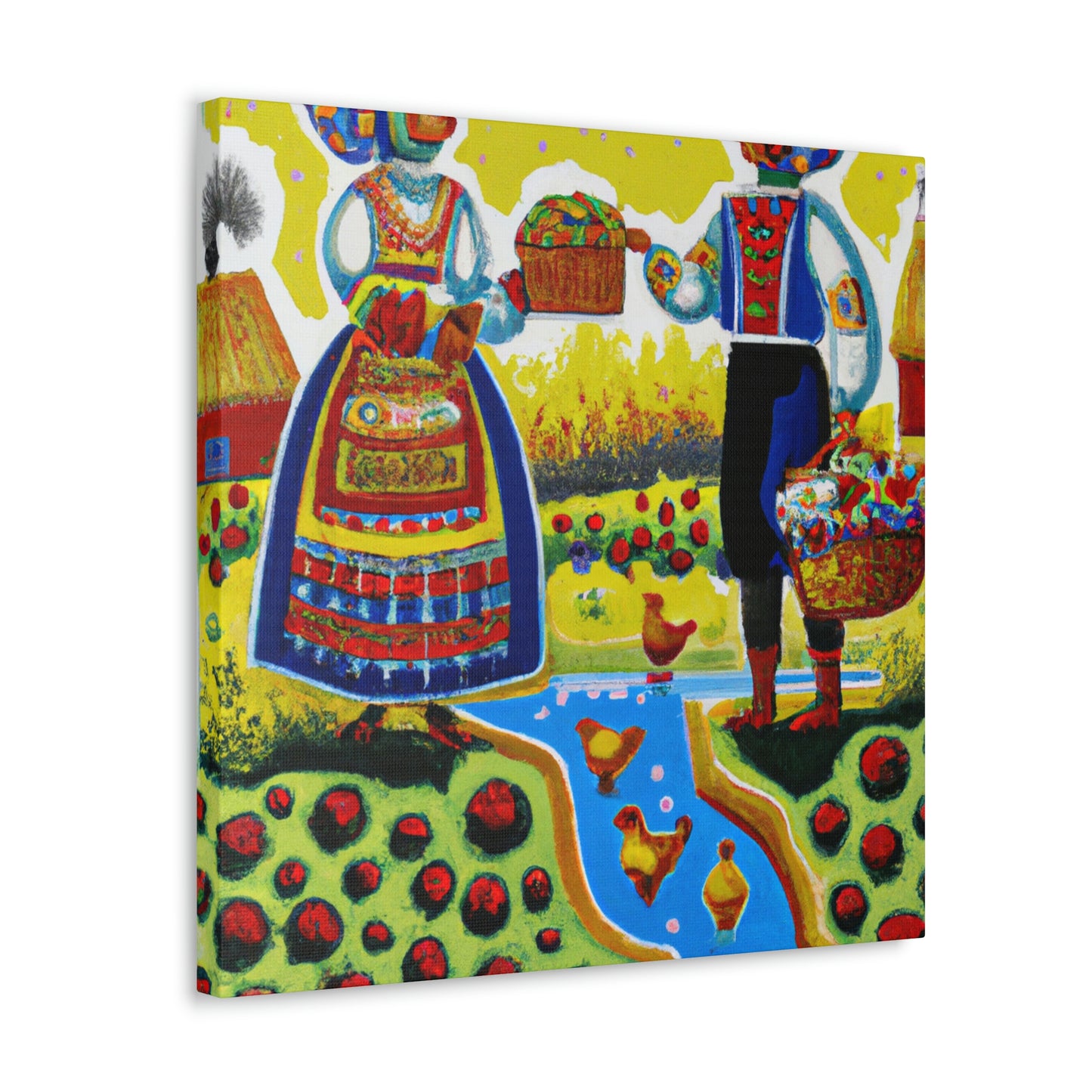 Folk Art Pointillism - Canvas