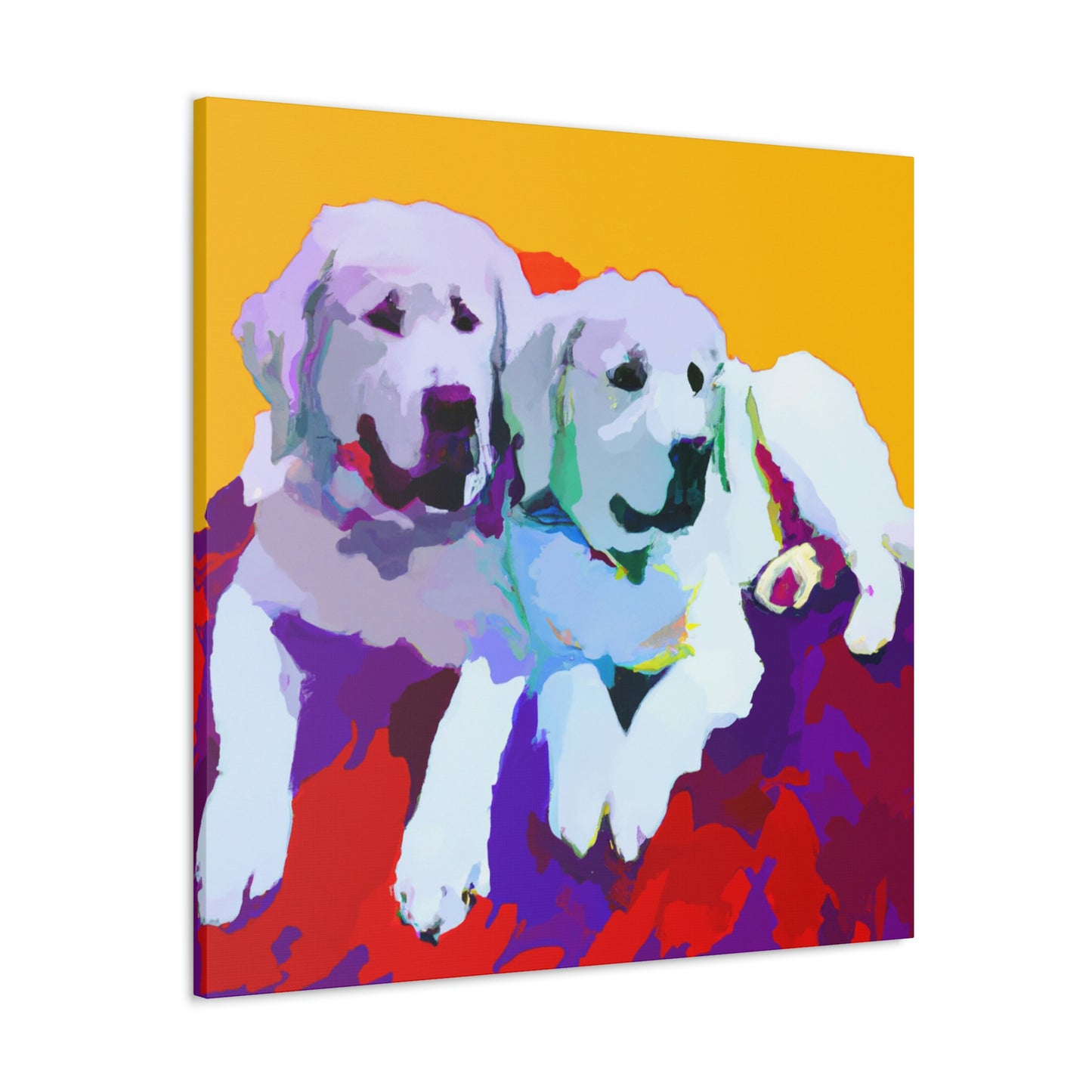 "Great Pyrenees Snowscape" - Canvas