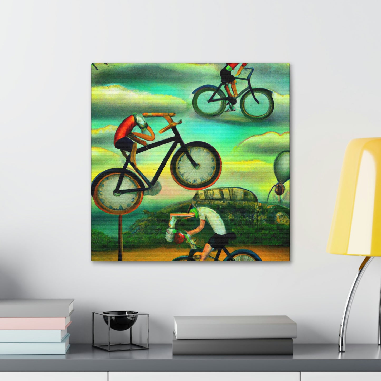 "Wheeled Dreamscape Biking" - Canvas