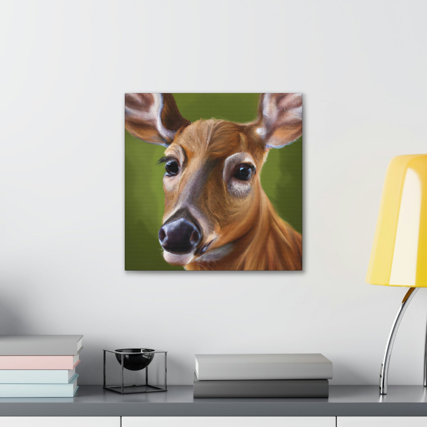 "Whitetail Deer in Snow" - Canvas