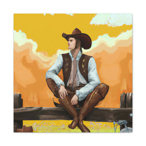 "Cowboy on a Fence" - Canvas