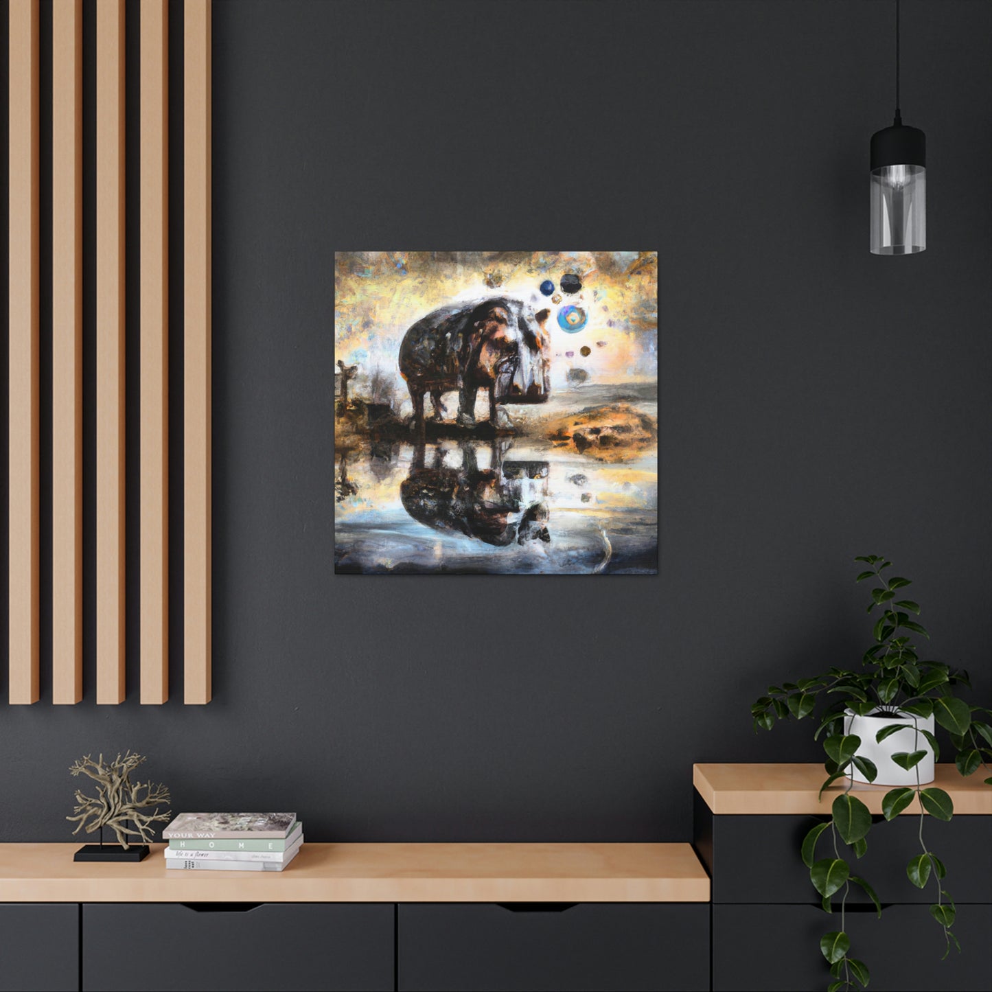 "Hippo in a Baroque" - Canvas