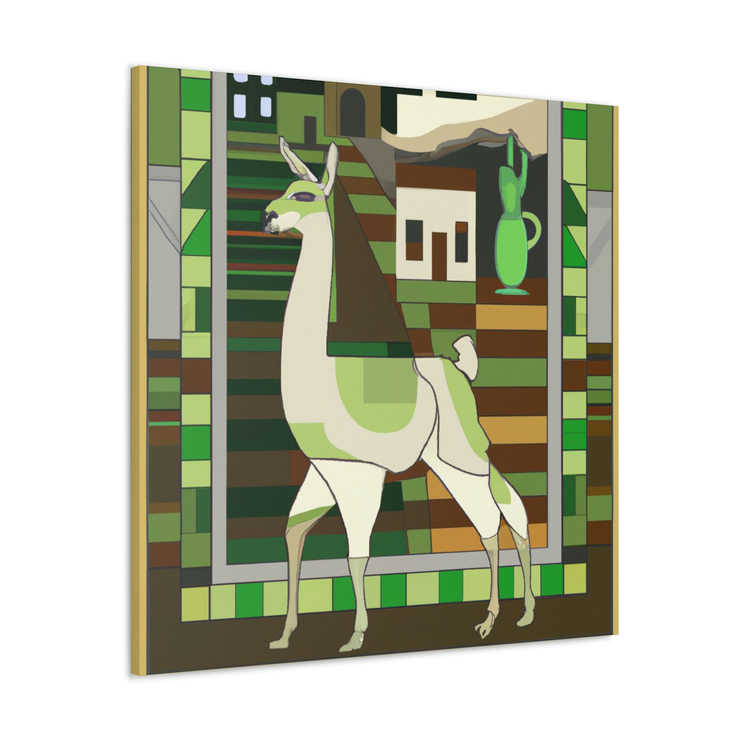 "Llama Art Deco Dream" - Canvas