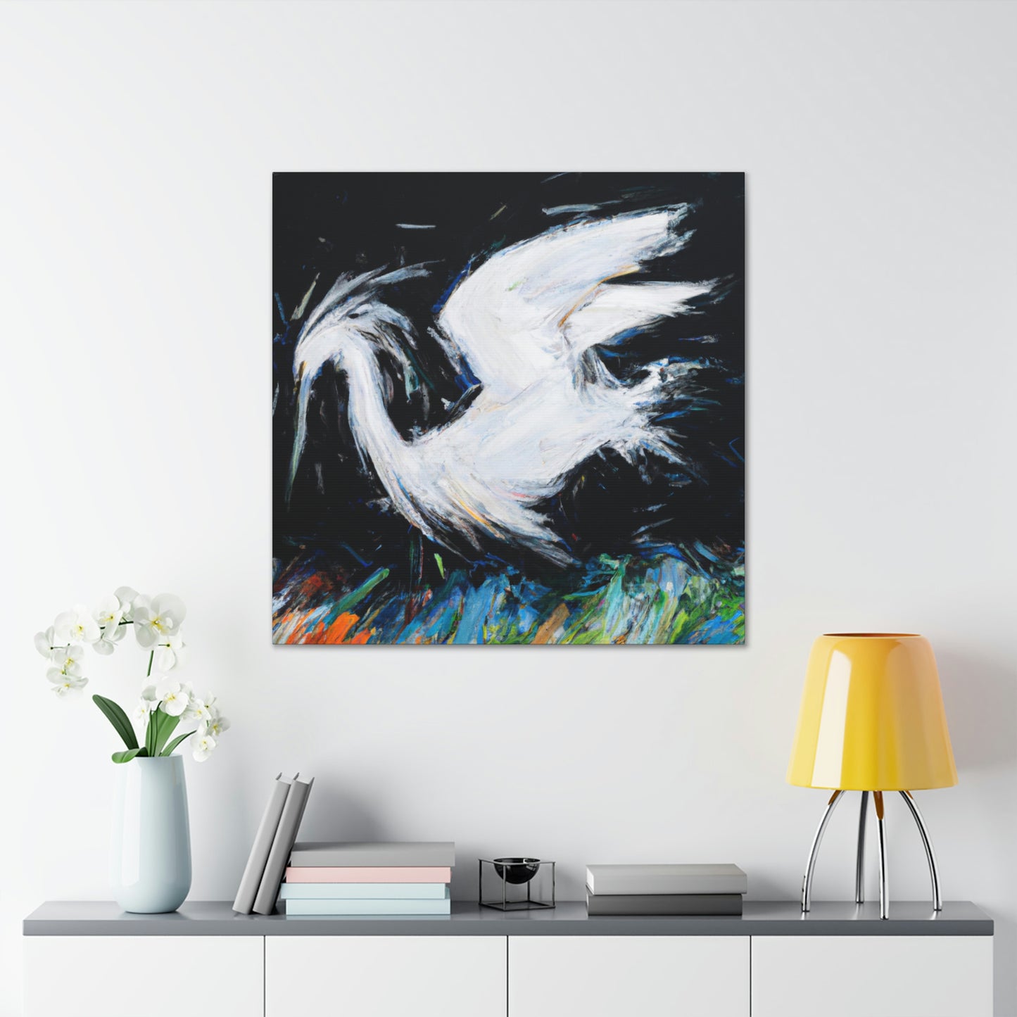 Snowy Egret Splendor. - Canvas