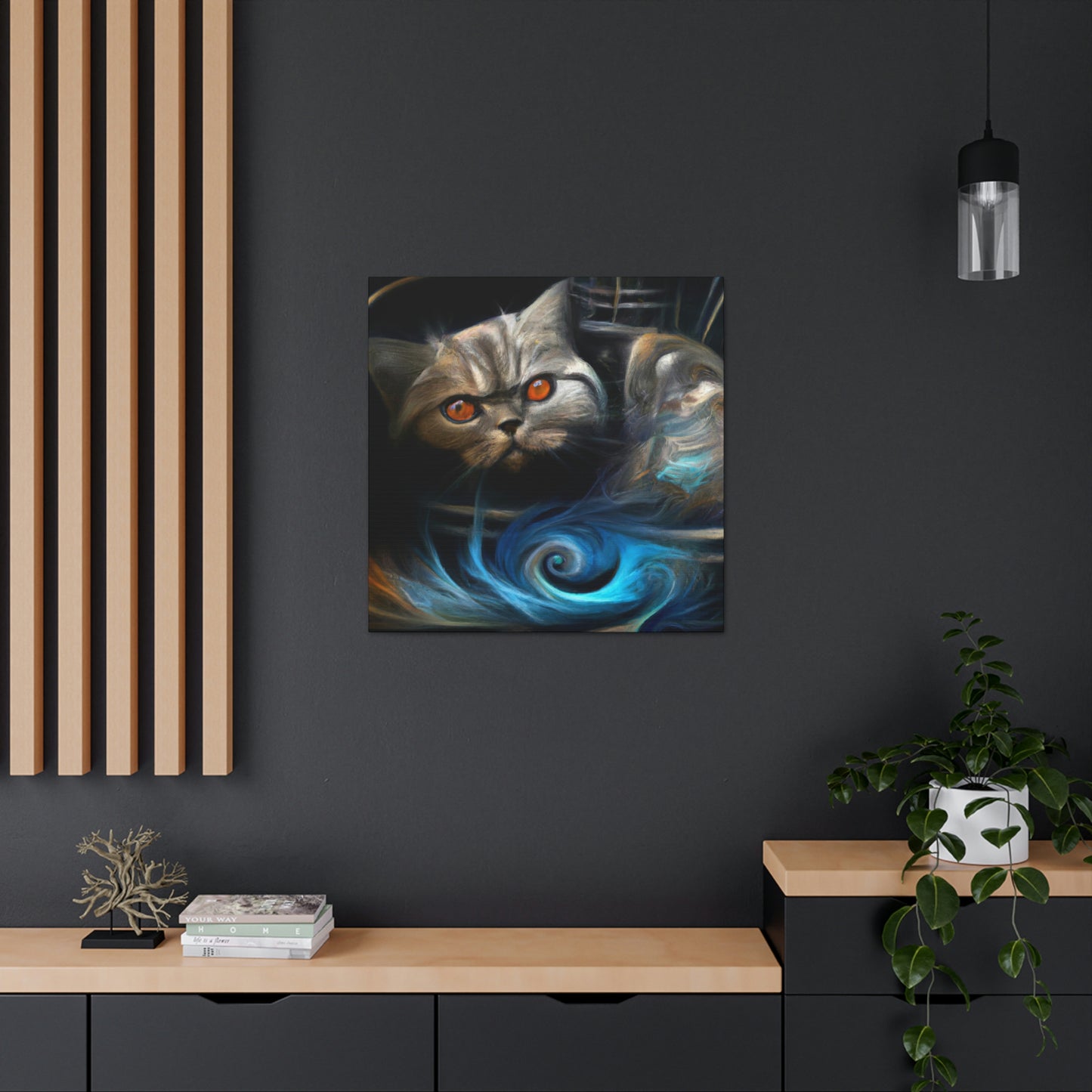 "Cat Purring Contentedly" - Canvas