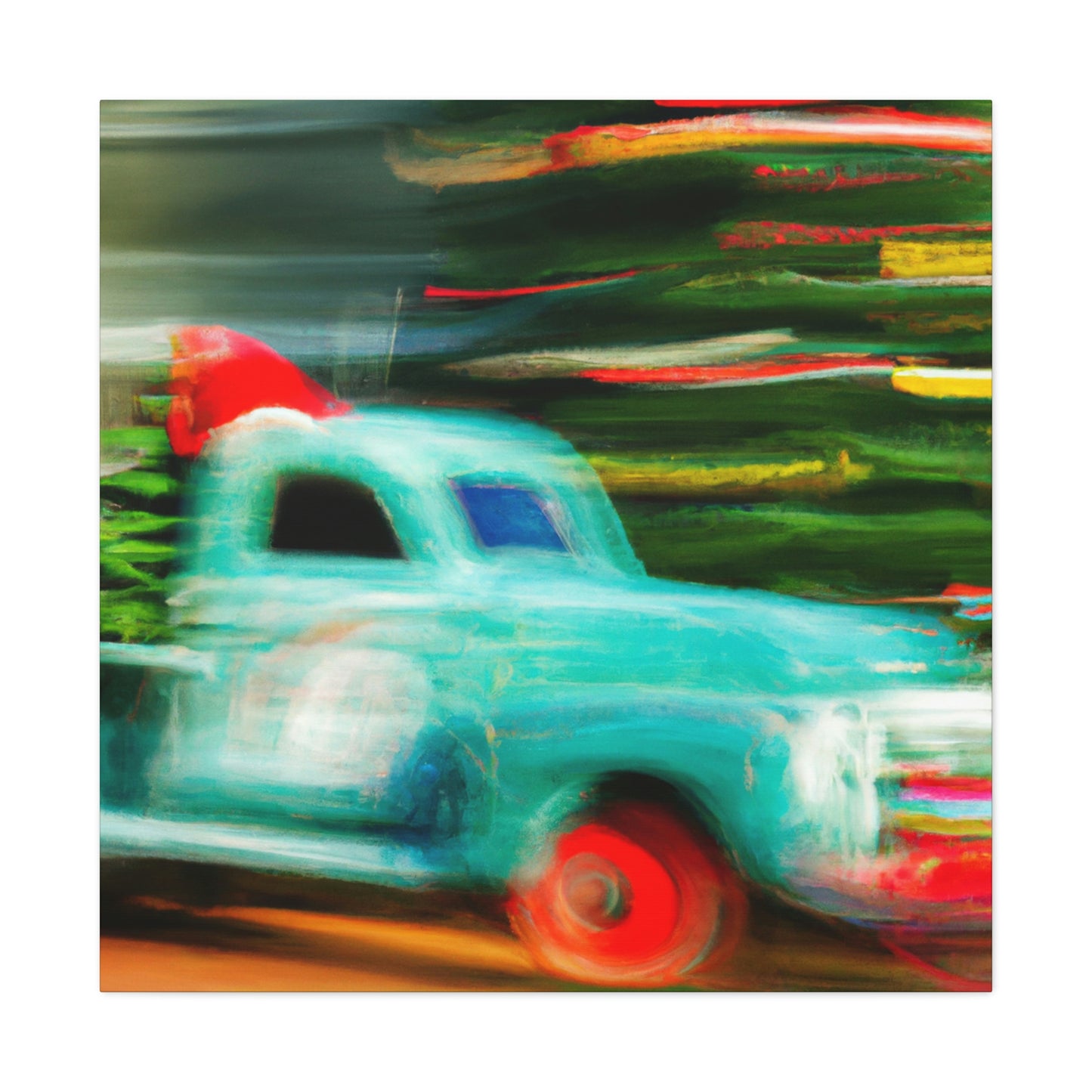 "Vintage Christmas Delivery Truck" - Canvas