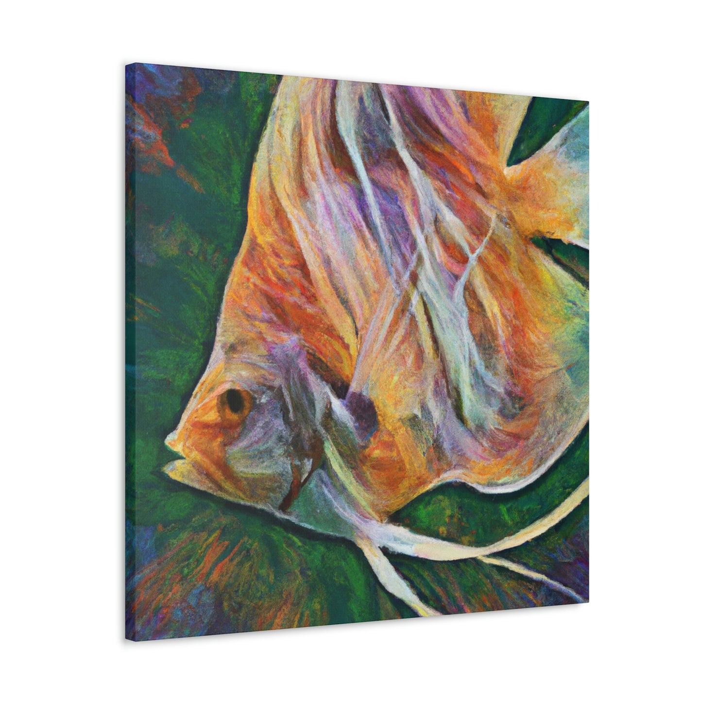 "Angelfish Under Waterfall" - Canvas