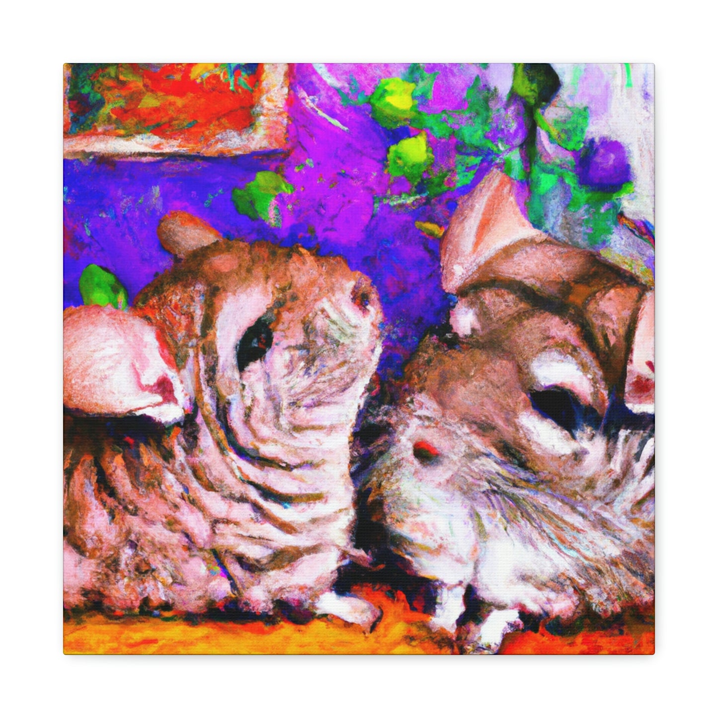 Chinchillas in Impressionism - Canvas