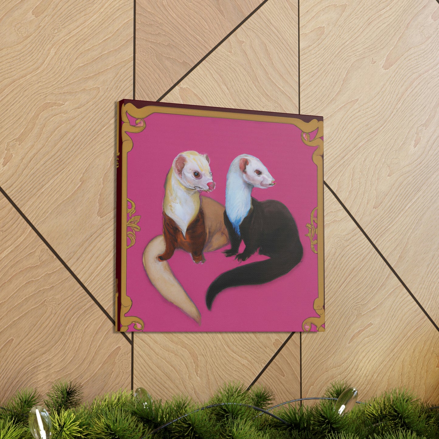 Ferrets in Art Deco - Canvas