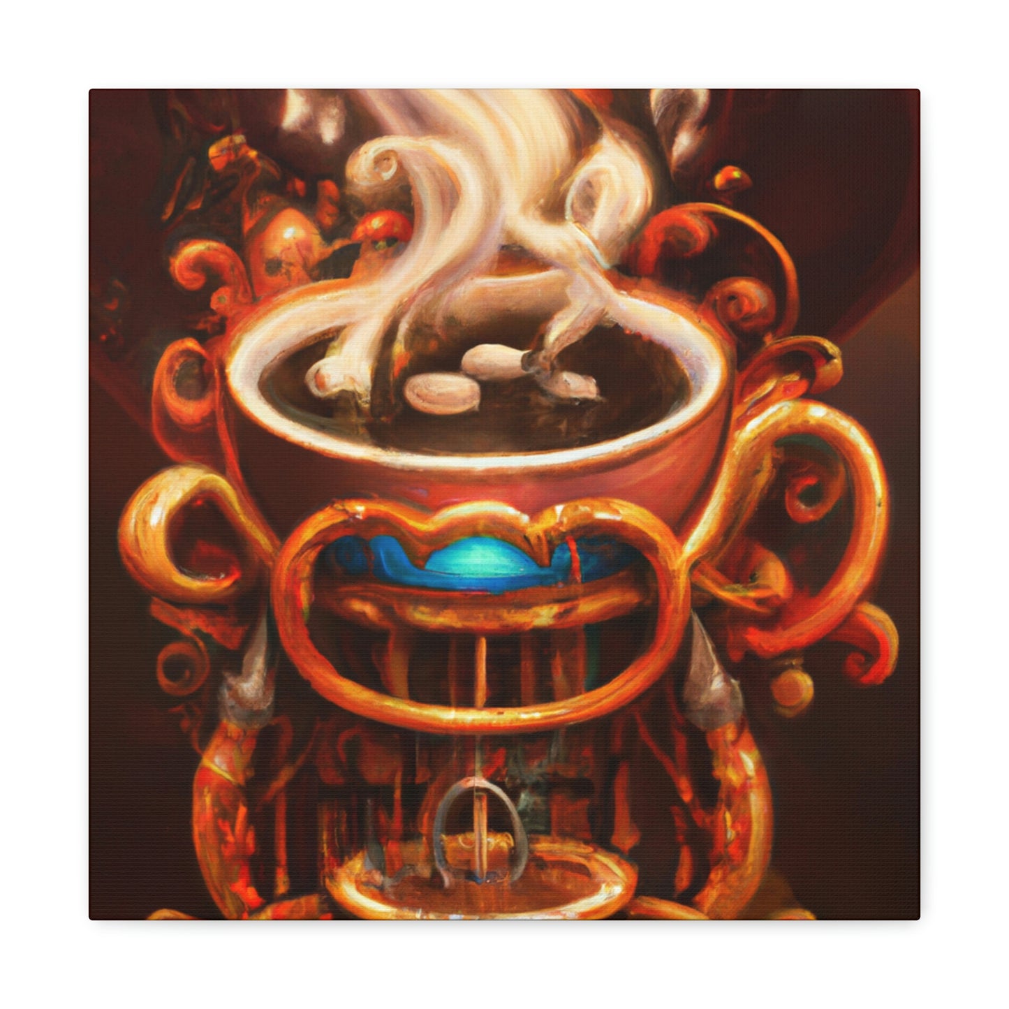 Coffee Cup Clockwork Impact - Canvas