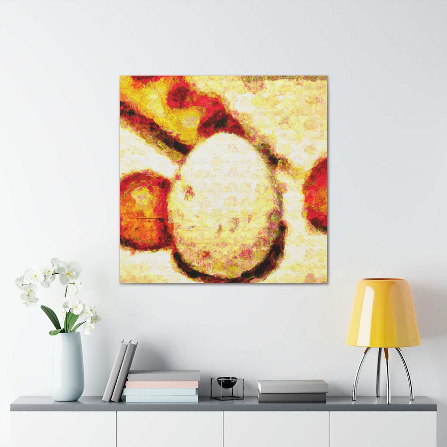 Eggs in Pointillism - Canvas