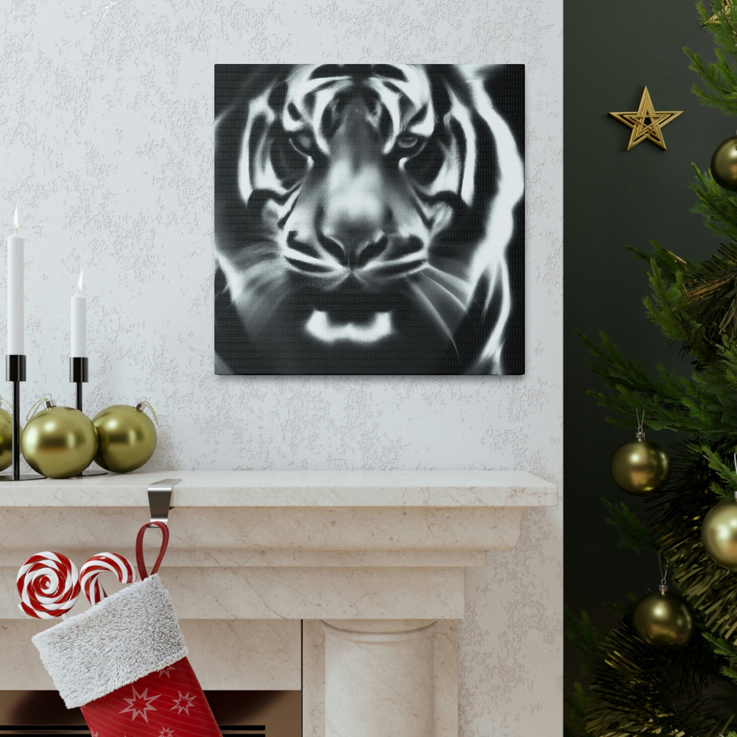 "Majestic Bengal Tiger Scene" - Canvas