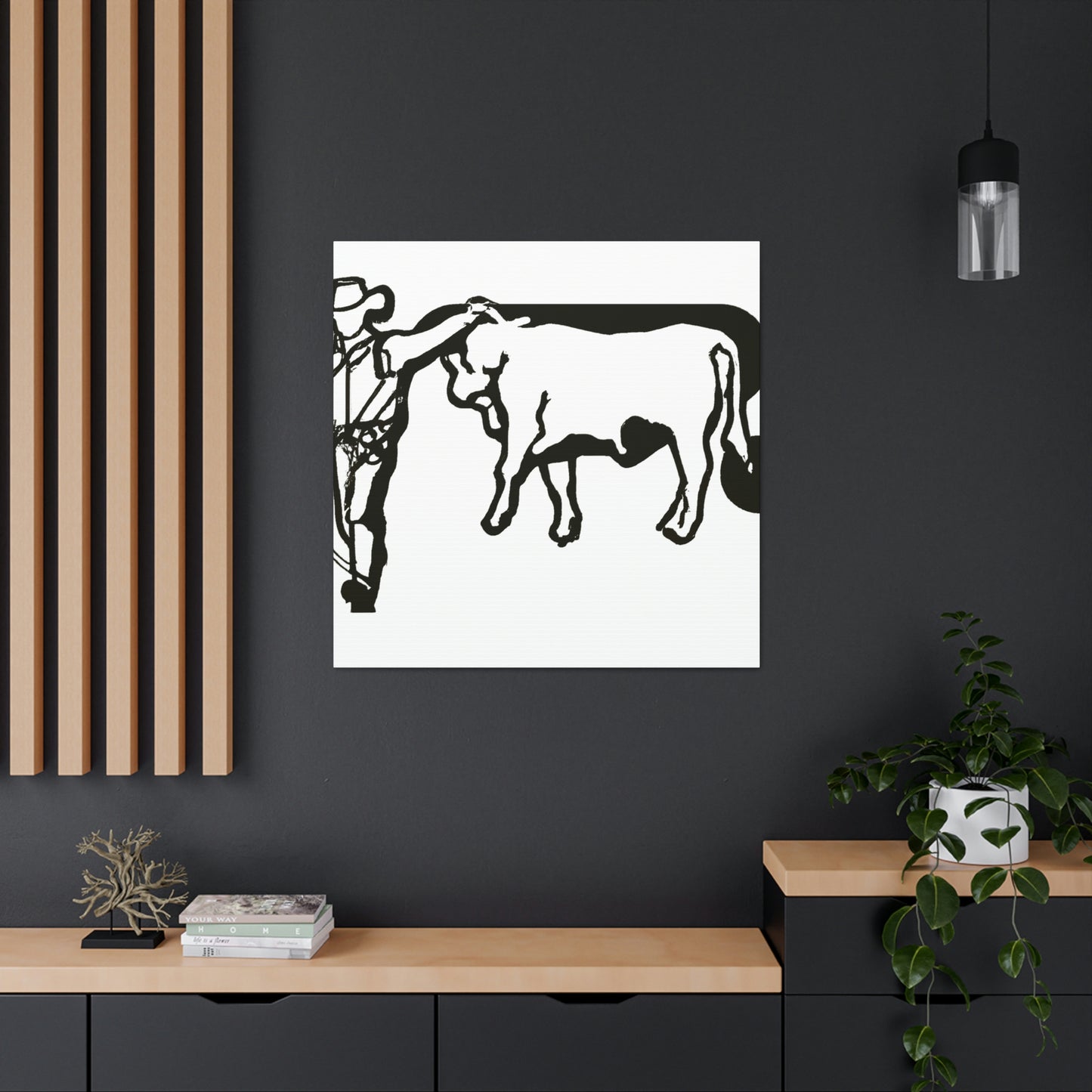 Branding Cattle Abstract - Canvas