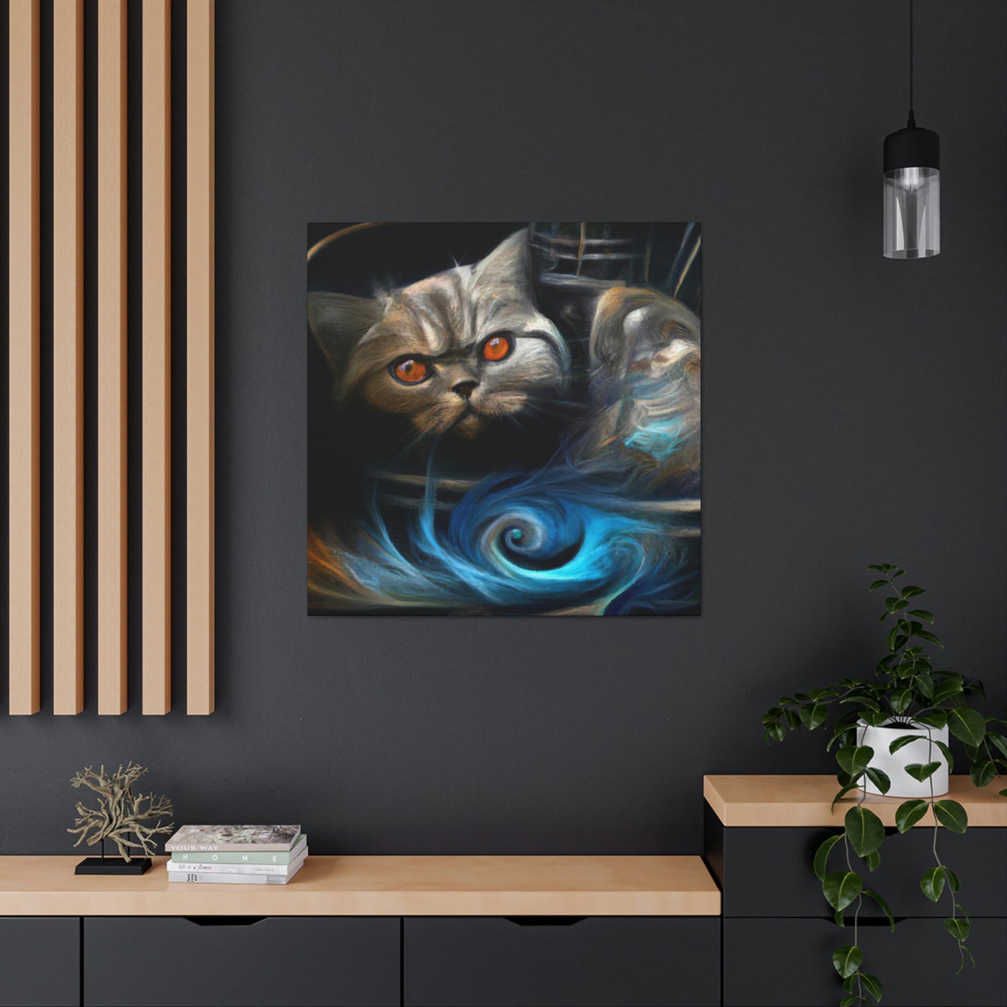 "Cat Purring Contentedly" - Canvas