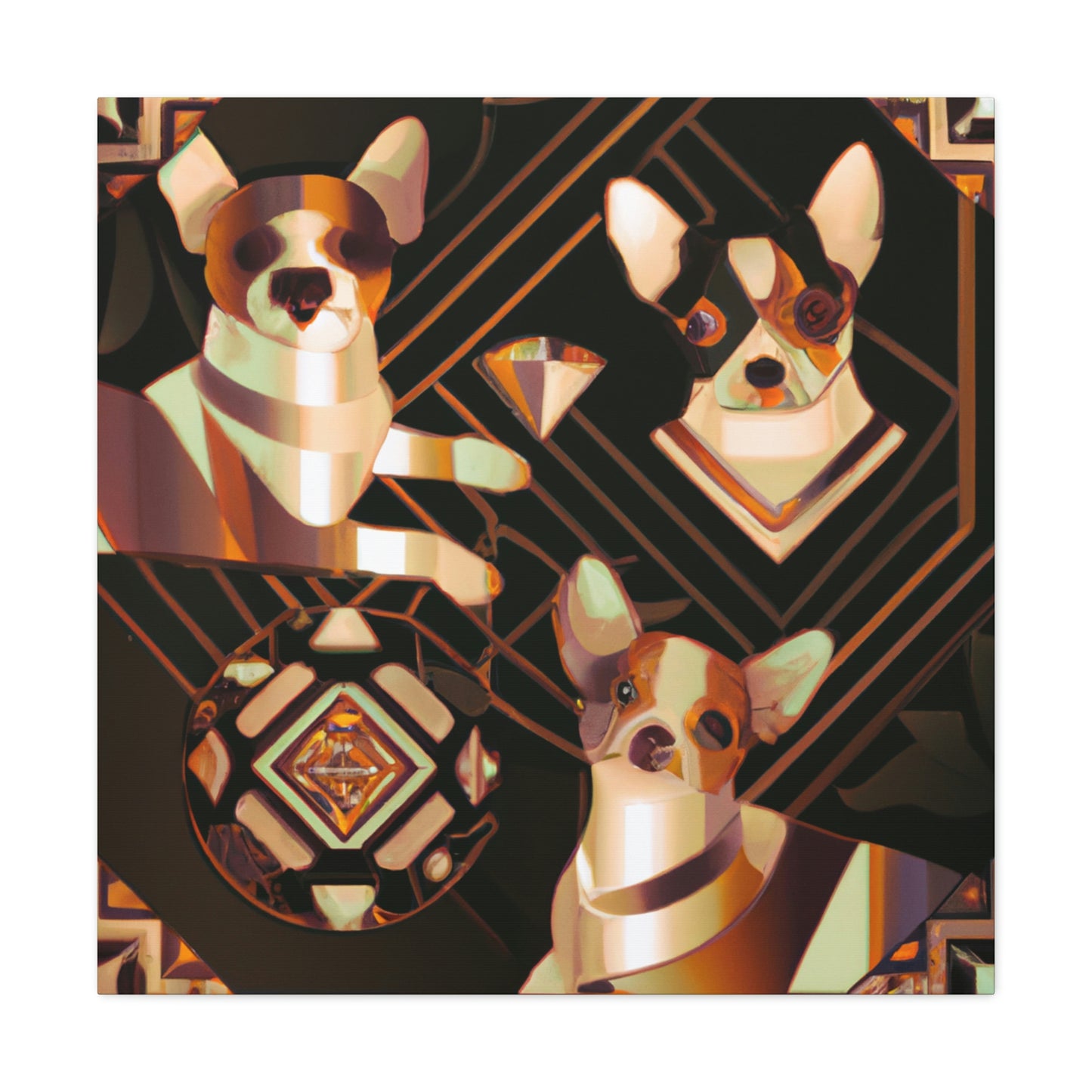 "Chihuahua's Deco Dance" - Canvas