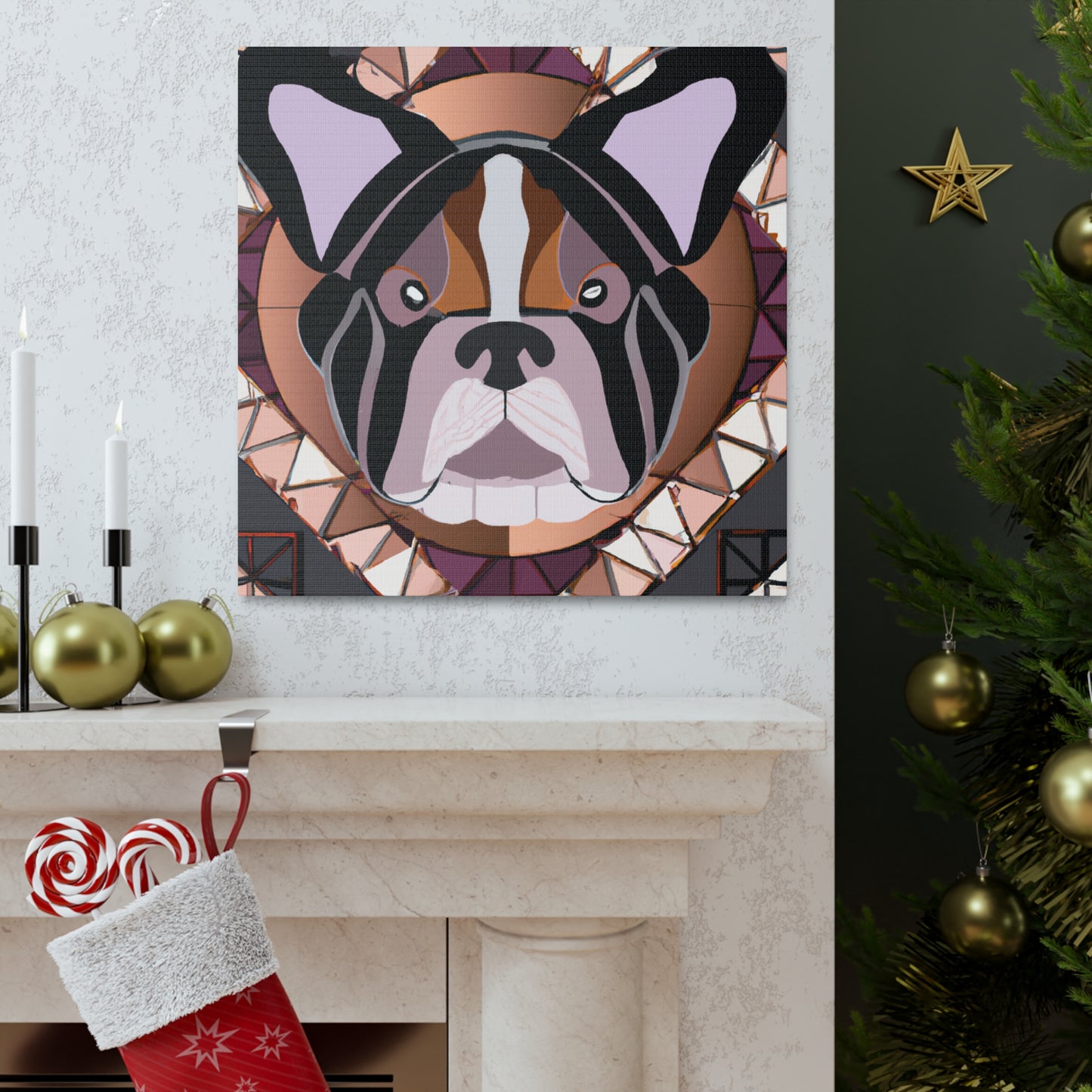 "Bulldog in Art Deco" - Canvas