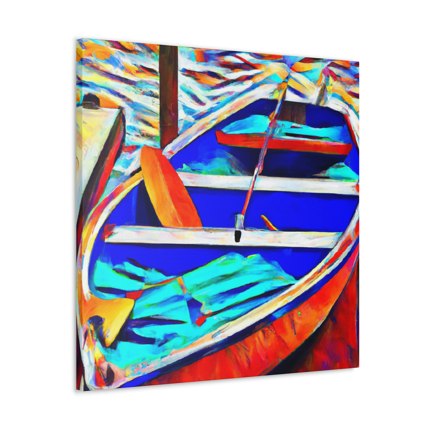 Dinghy at Sunrise. - Canvas