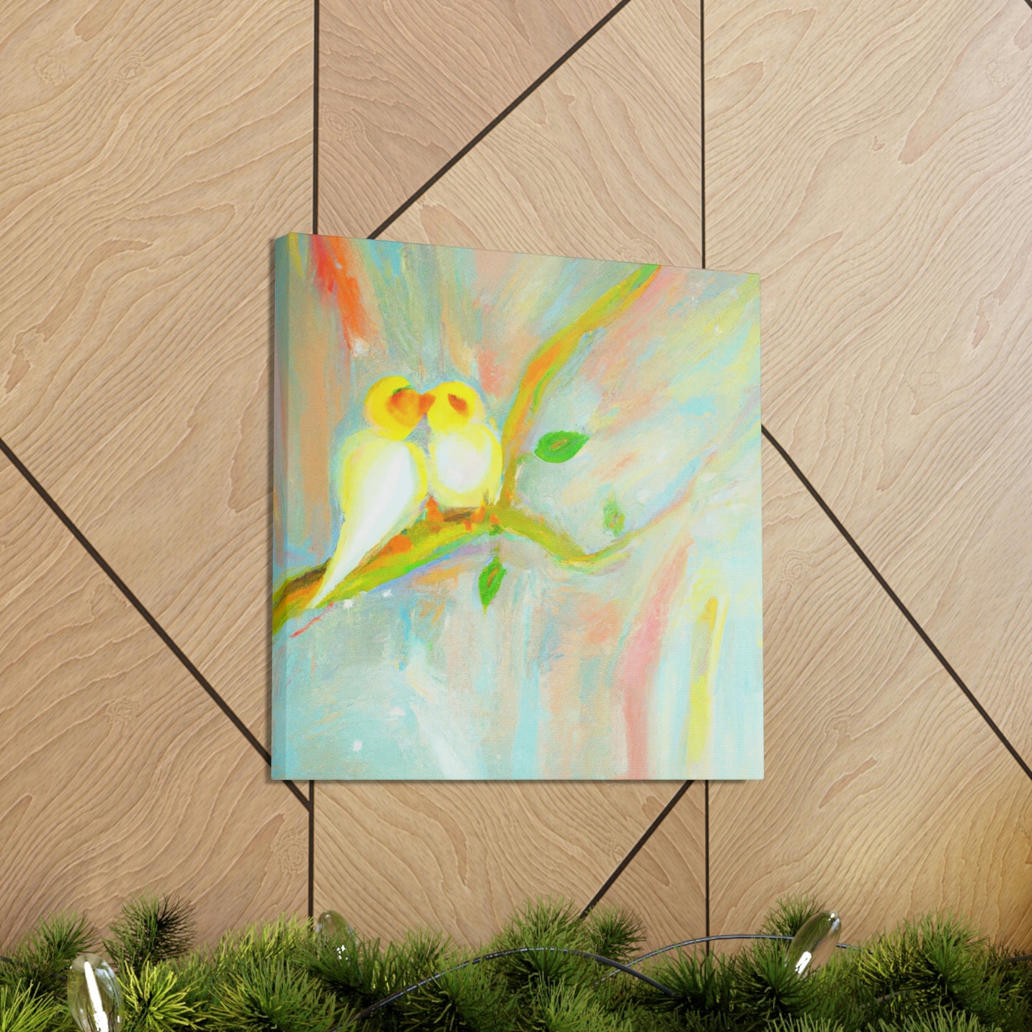 Love Birds in Branch - Canvas